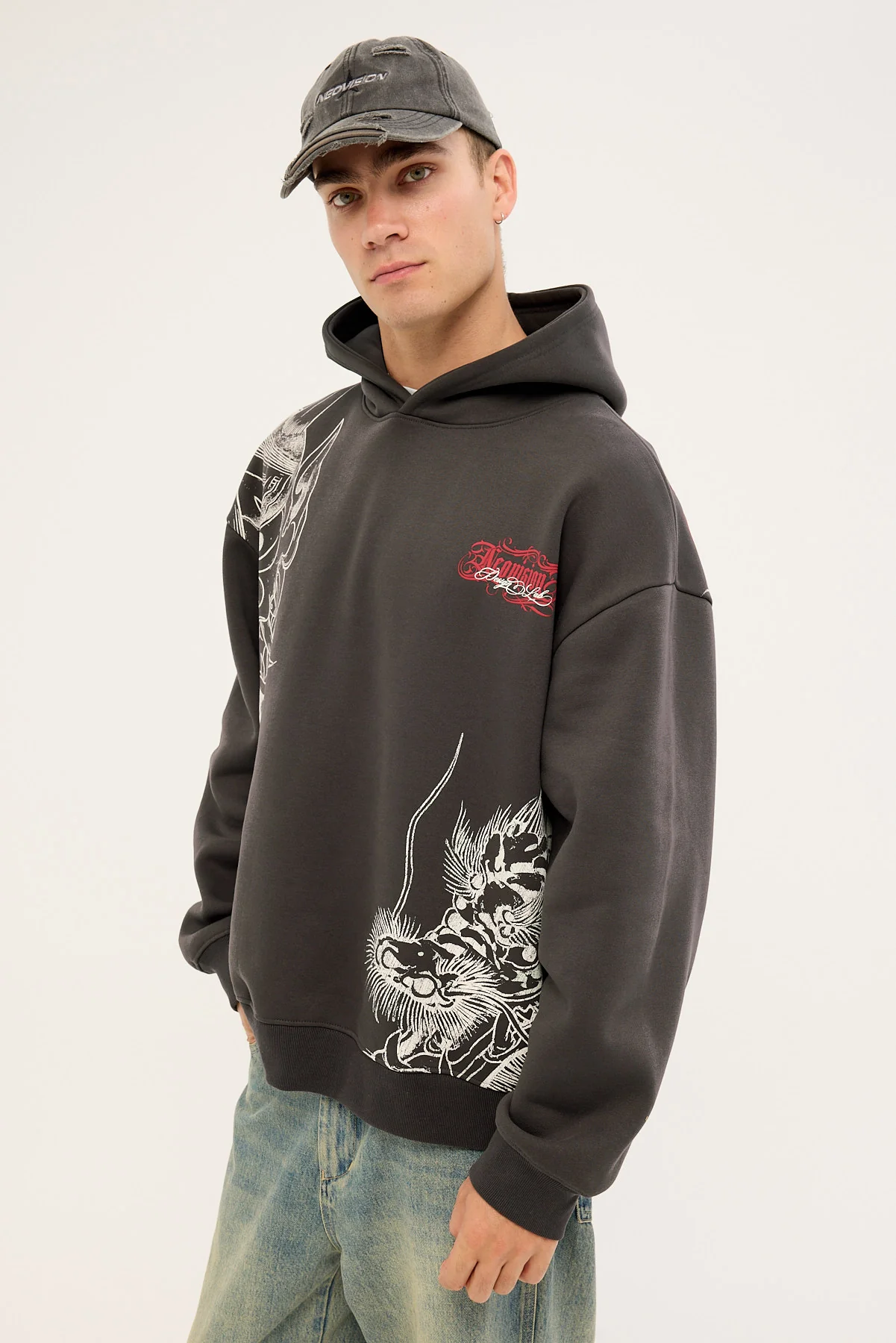 Neovision Yokai Street Hoodie Ash Black - Image 5
