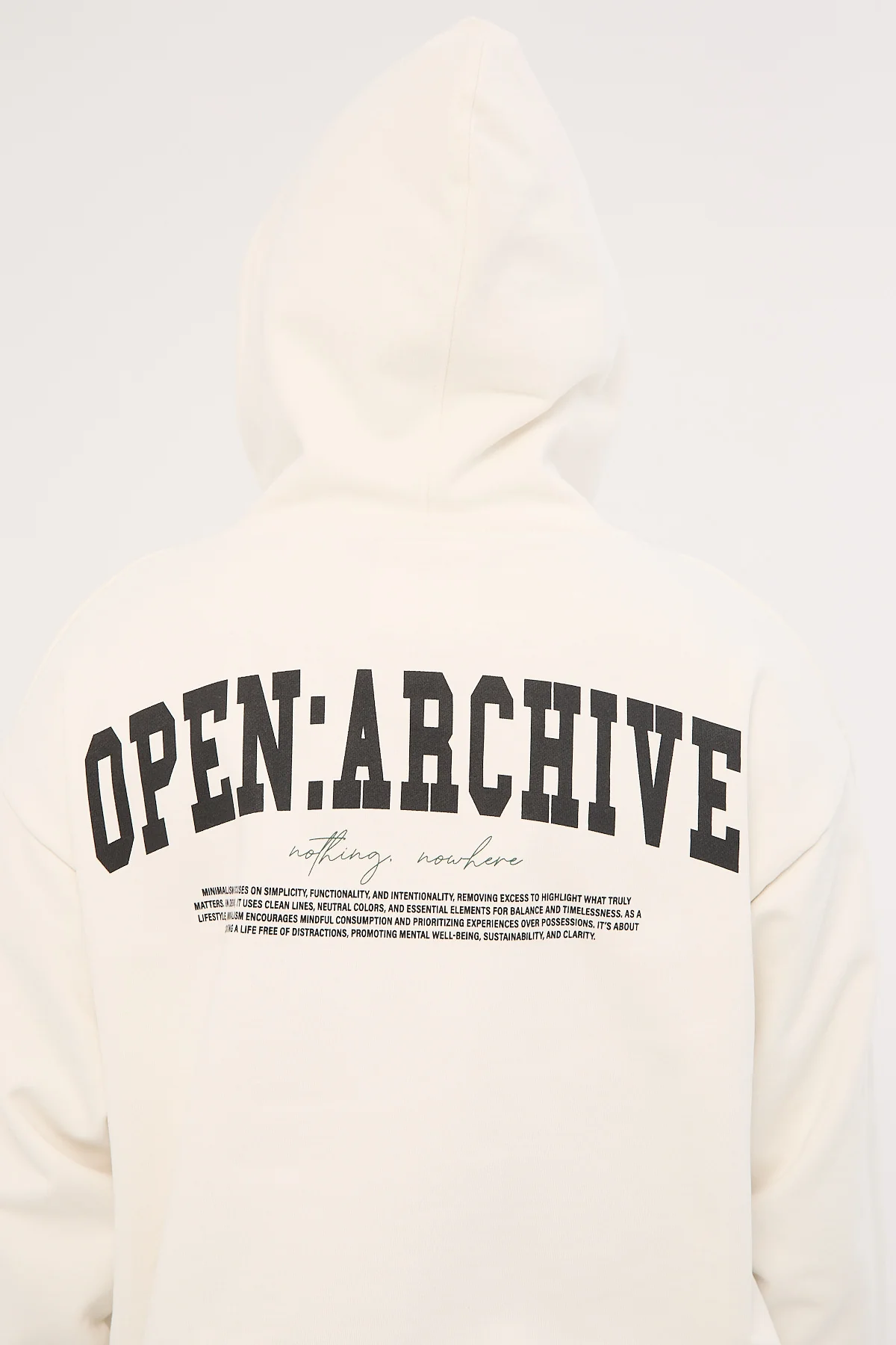 Open Archive College Boxy Hoodie Off White - Image 6