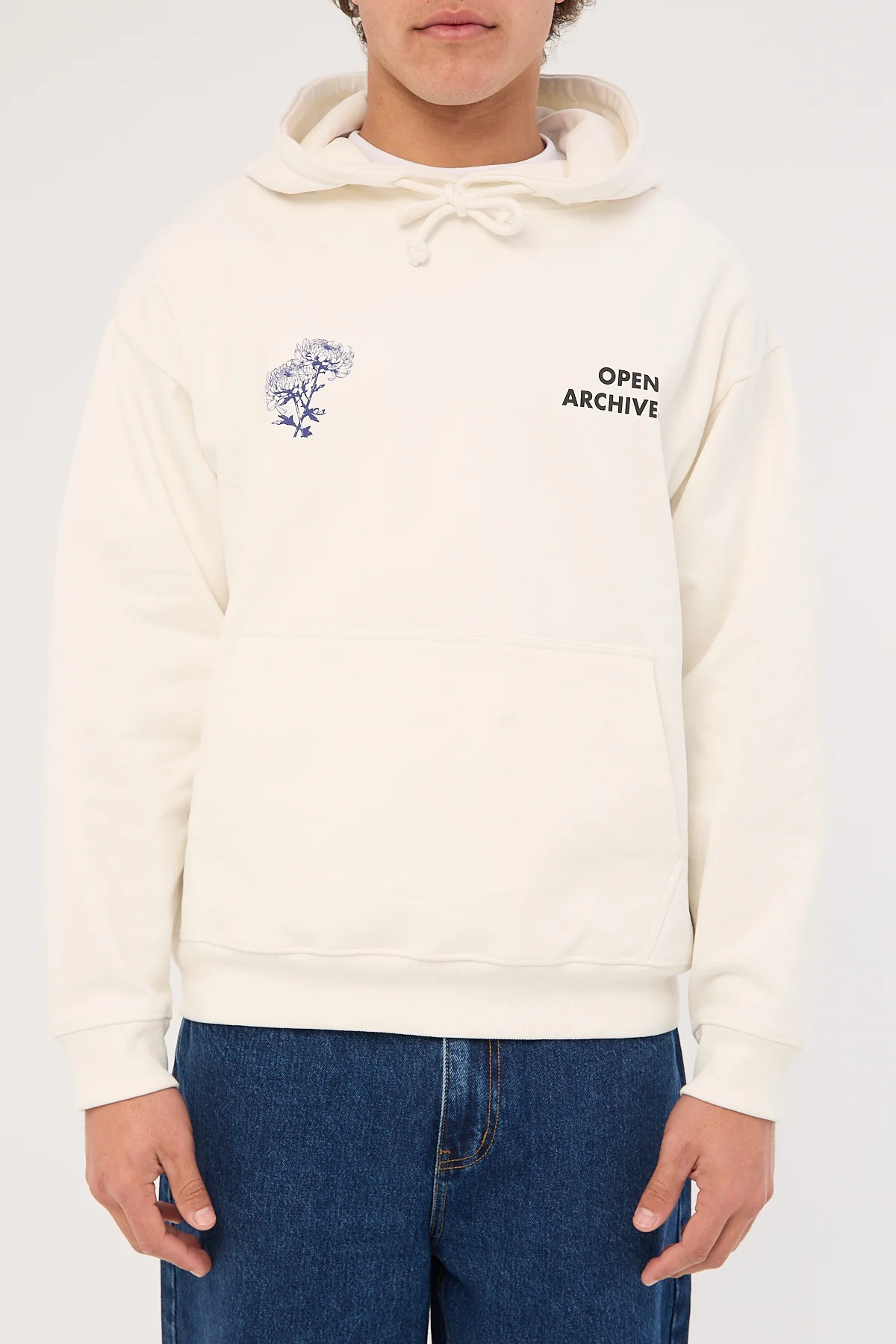 Open Archive Flora Boxy Hoodie Off White - Image 10