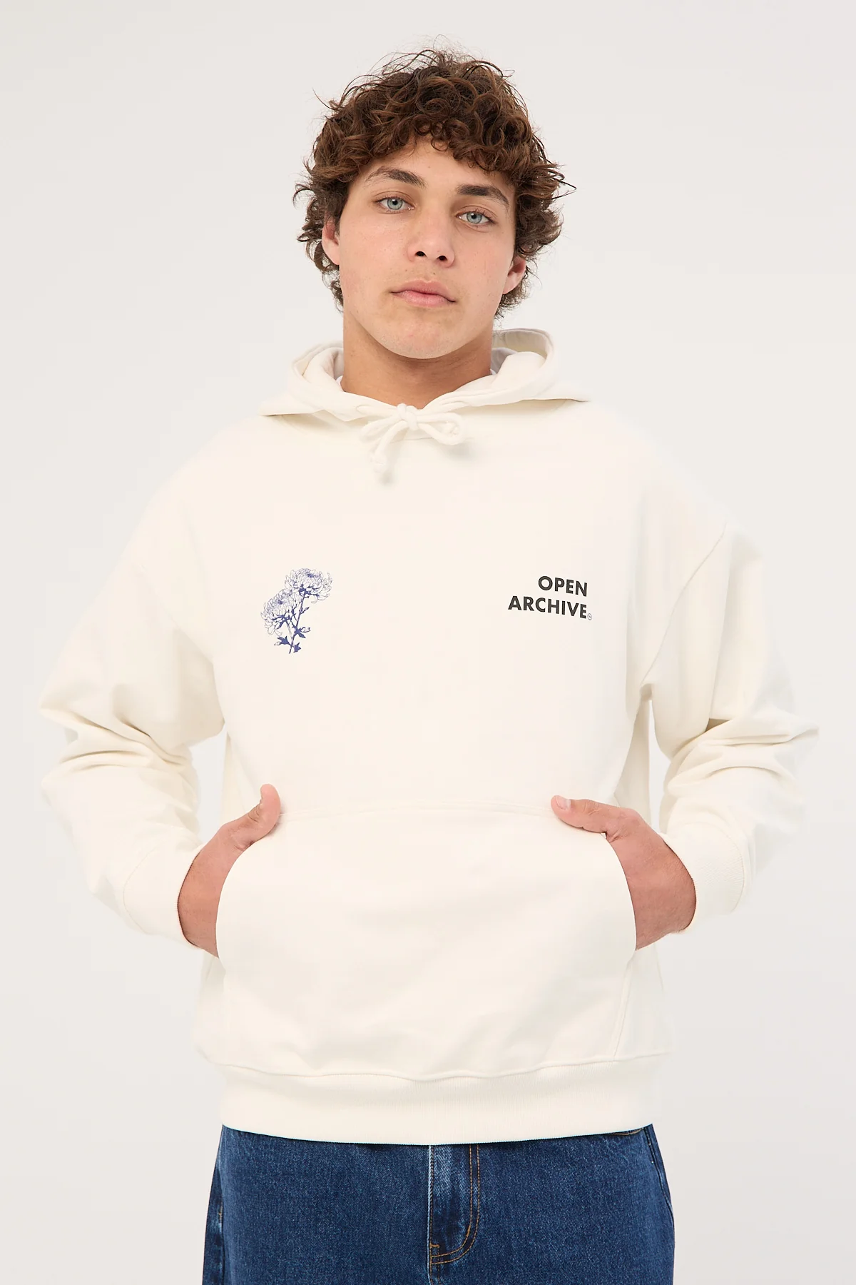 Open Archive Flora Boxy Hoodie Off White - Image 2