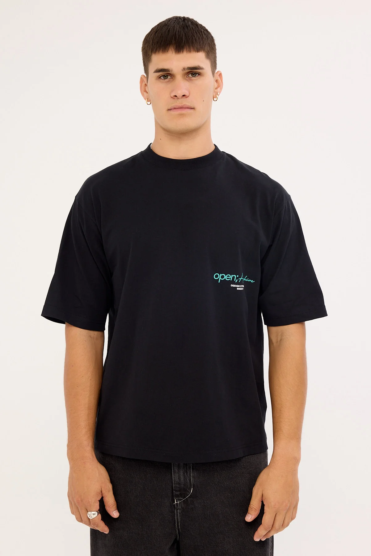 Open Archive Petal Organic Boxy Tee Black - Image 7