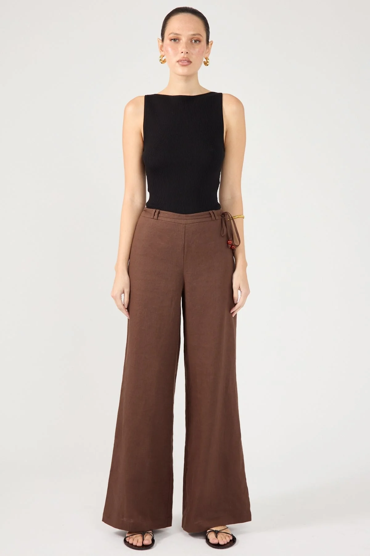 Perfect Stranger Amber Linen Pant Brown - Image 6