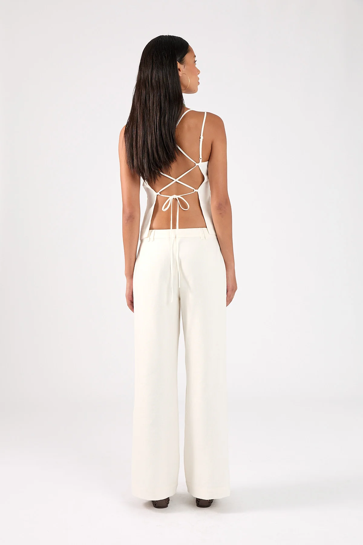 Perfect Stranger Banco Linen Low Rise Pants Off-White - Image 4