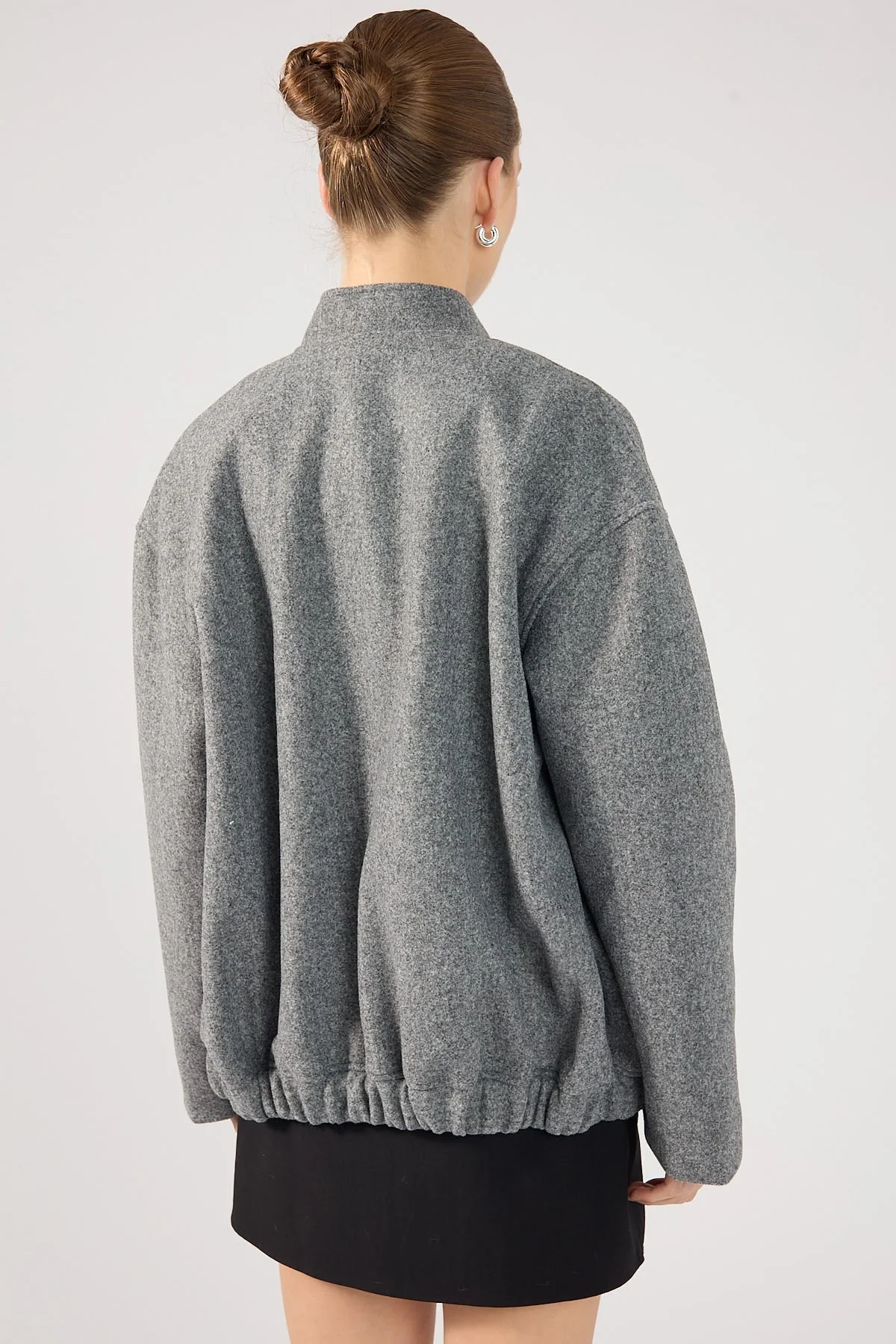 Perfect Stranger Emina Oversized Bomber Jacket Grey - Image 4