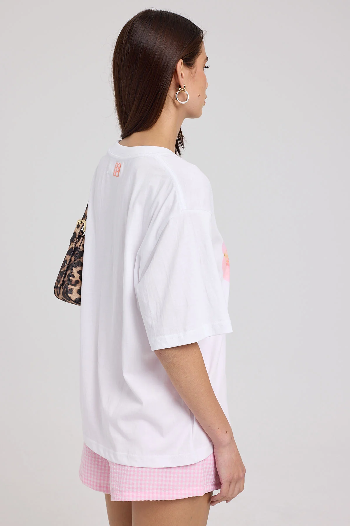Perfect Stranger Floret Hibiscus Oversized Graphic Tee White - Image 5