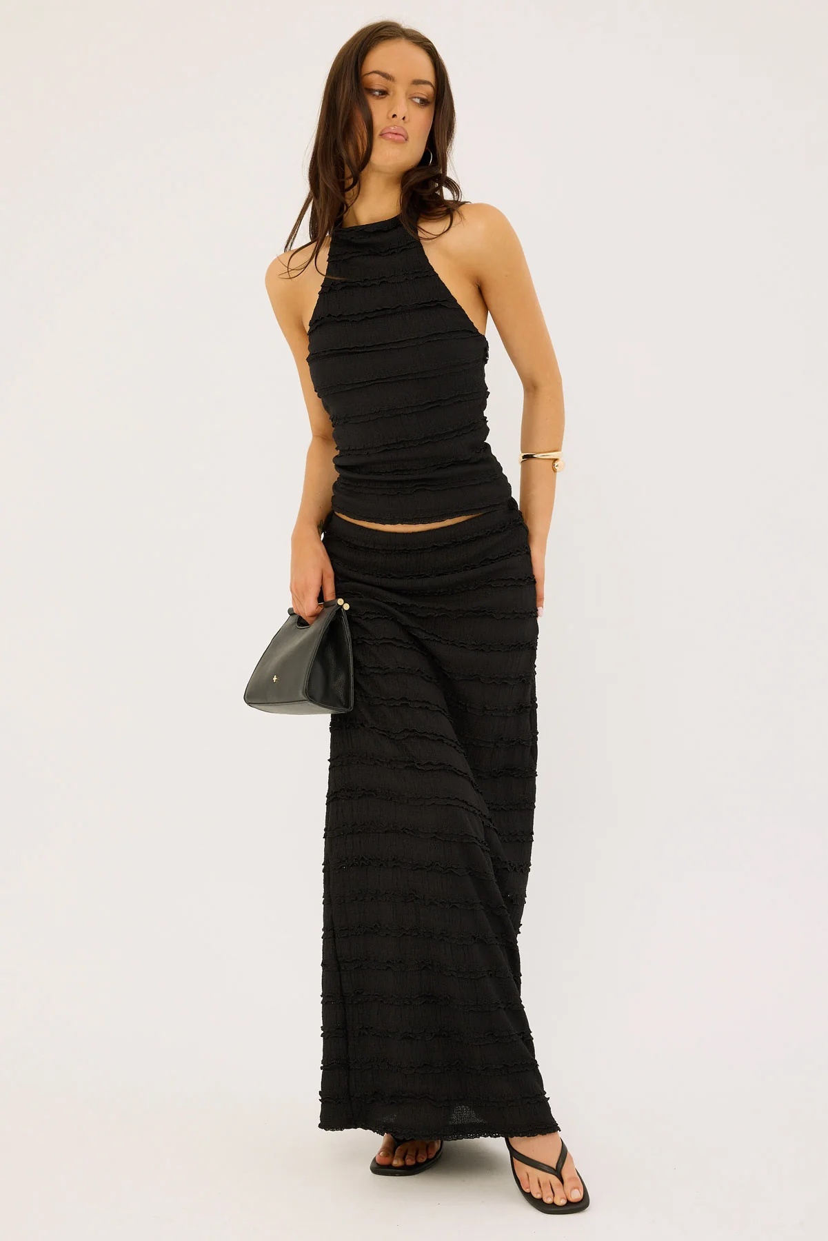 Perfect Stranger Frilly Astra Maxi Skirt Black - Image 2