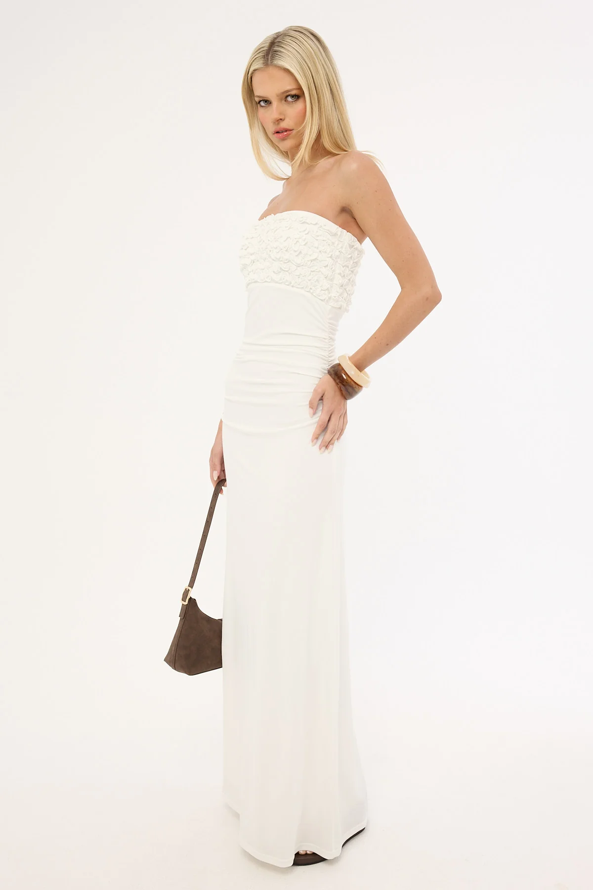 Perfect Stranger Harper Ruffle Maxi Dress Off White - Image 4