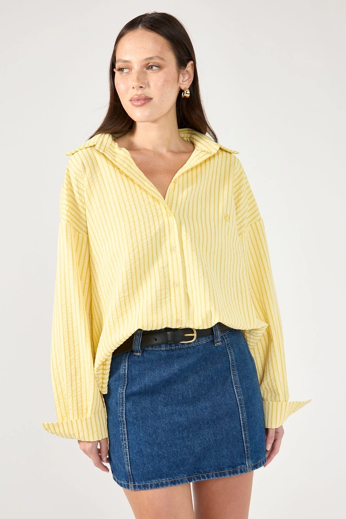 Perfect Stranger Kaili Stripe Shirt Lemon Stripe - Image 4