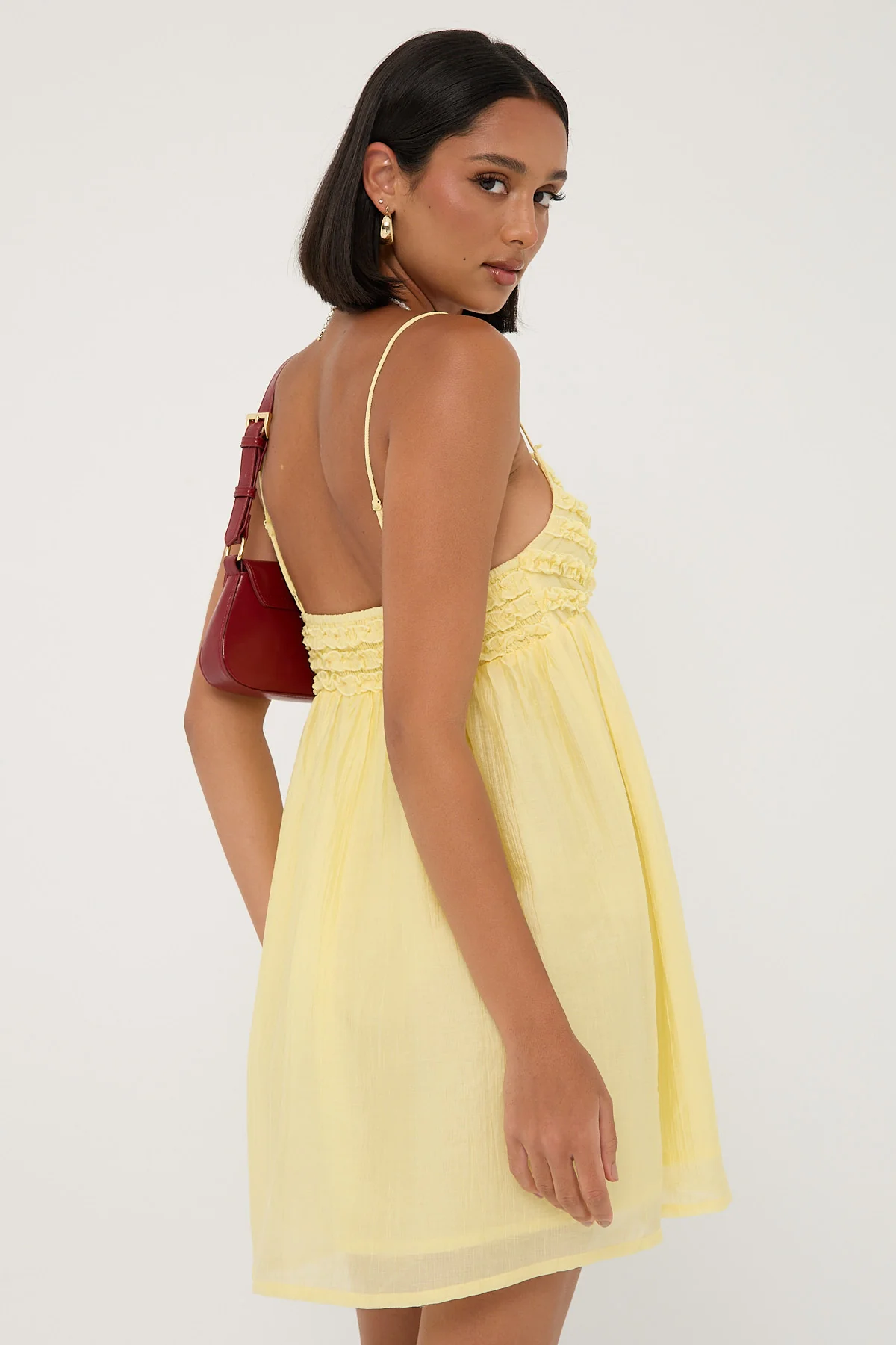Perfect Stranger Klara Frill Mini Dress Lemon - Image 6