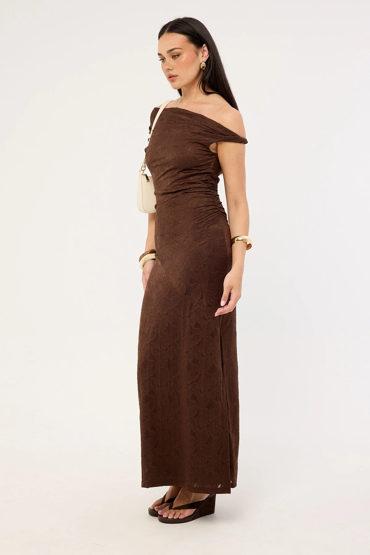 Perfect Stranger Lilo Lace Maxi Dress Brown - Image 7