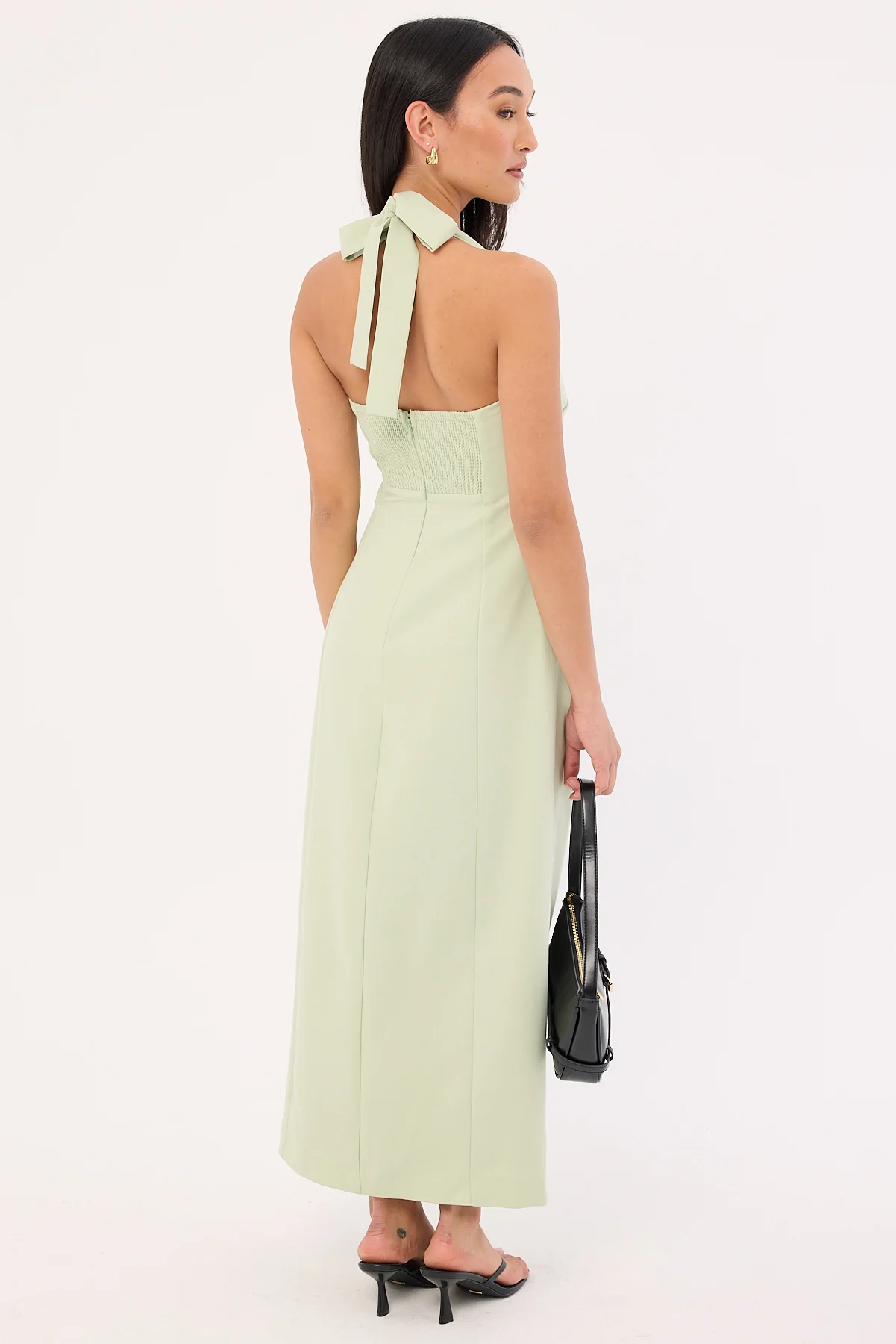 Perfect Stranger Lucette Halter Suiting Midi Dress Mint - Image 5