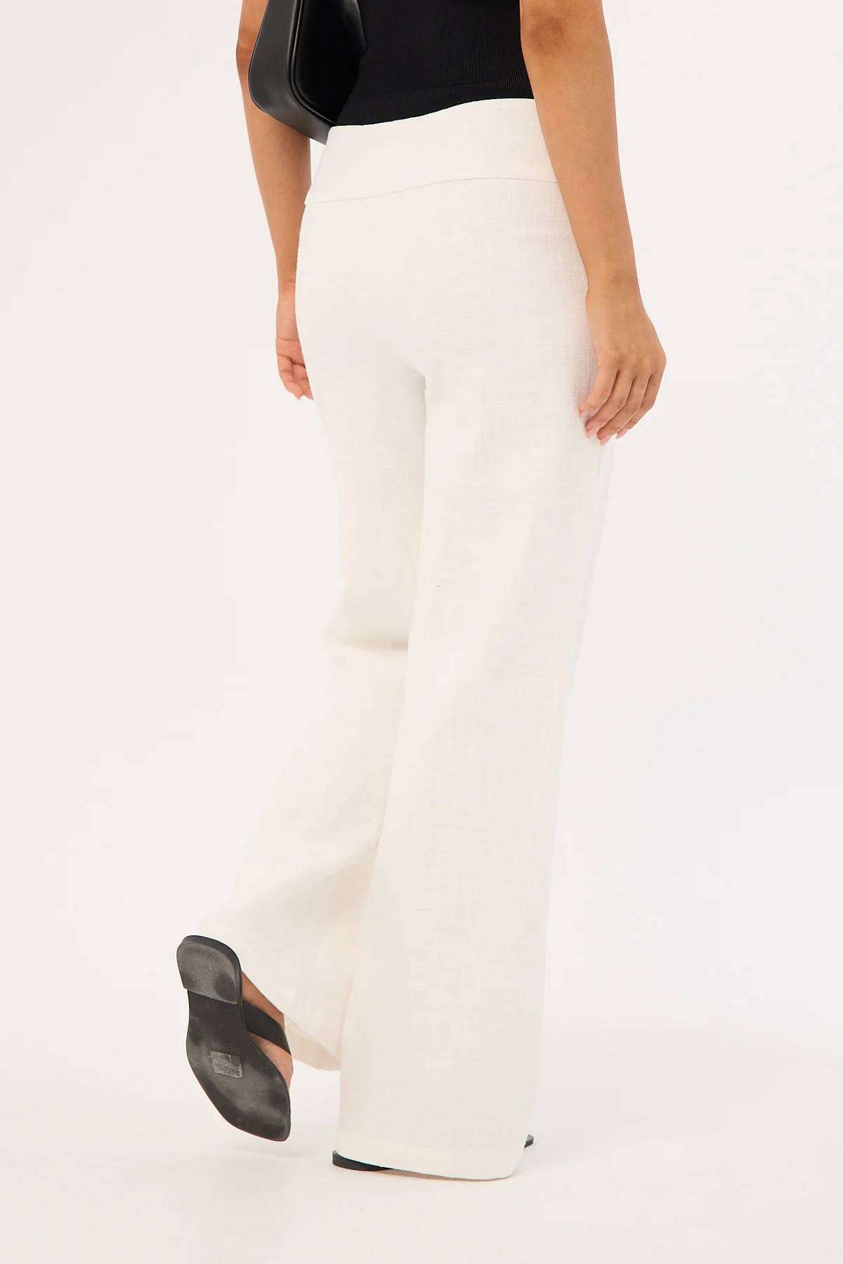 Perfect Stranger Maui Tie Front Low Rise Linen Pant White - Image 8
