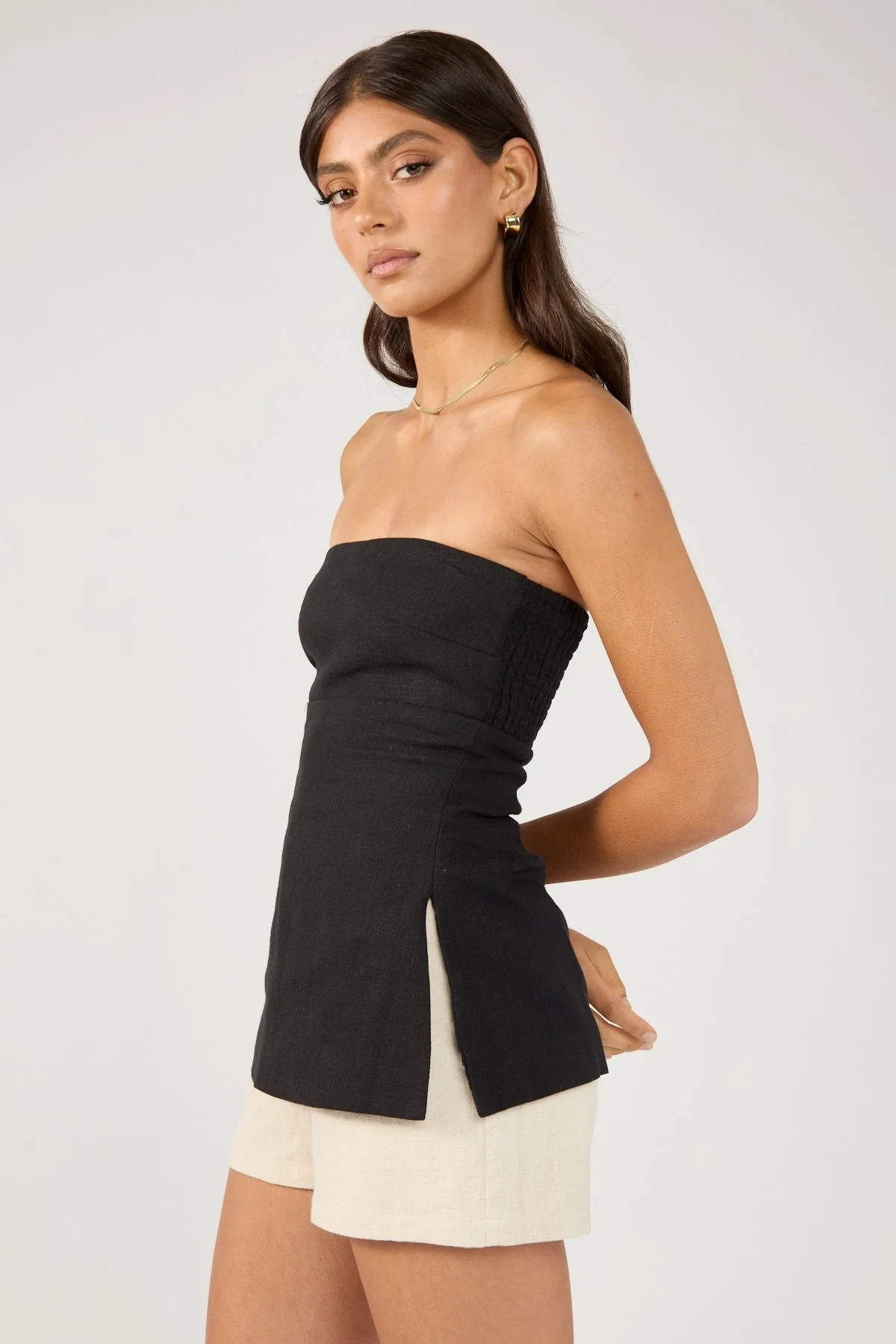 Perfect Stranger MENORCA LINEN SPECKLE SHORT Oatmeal - Image 4