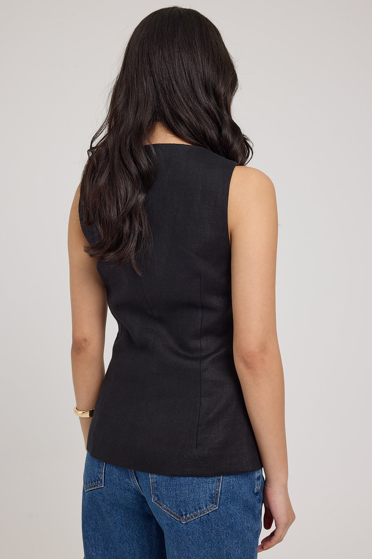 Perfect Stranger Menorca Long Line Vest Black - Image 5