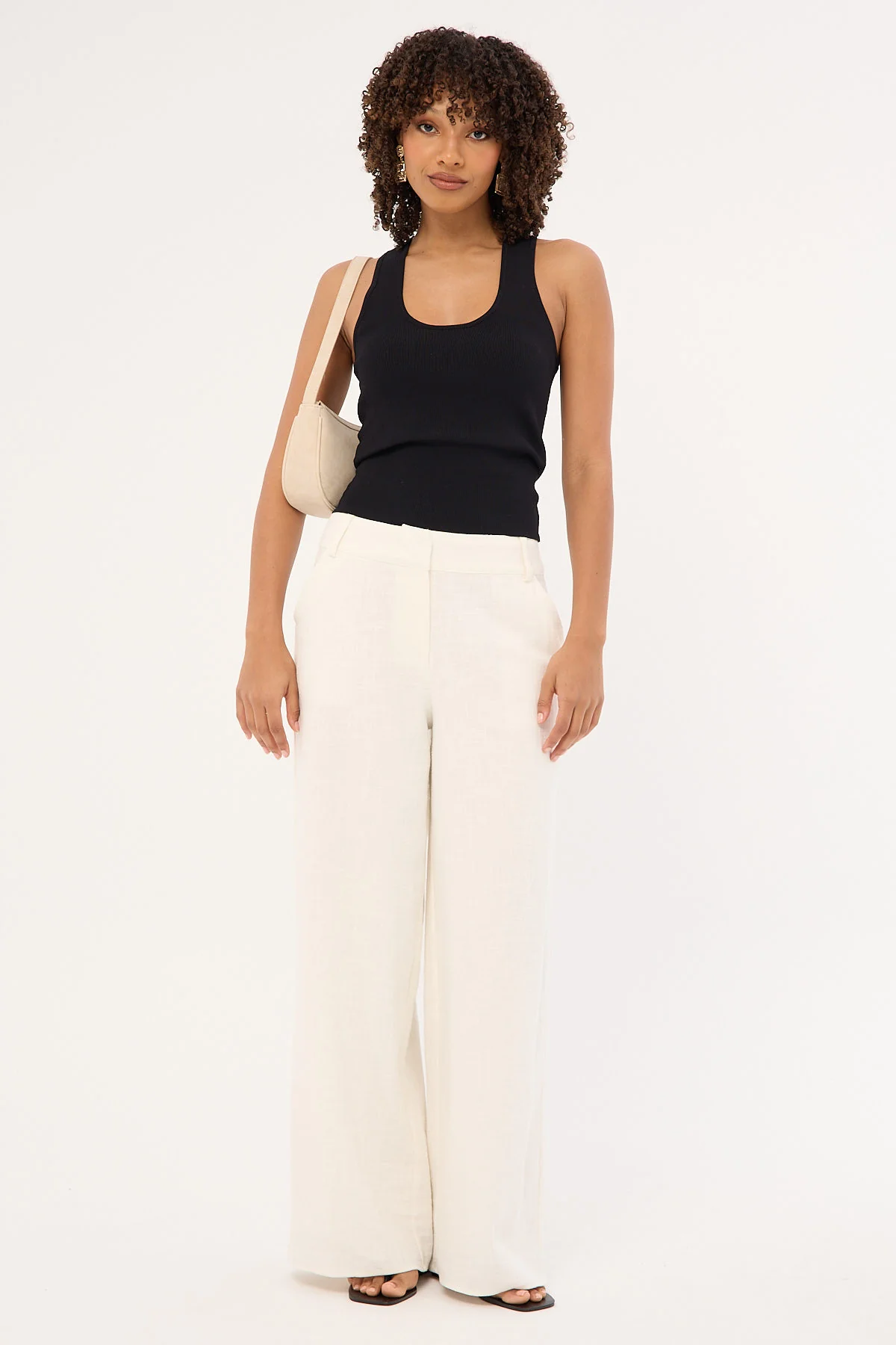 Perfect Stranger Menorca Low Rise Linen Pant White