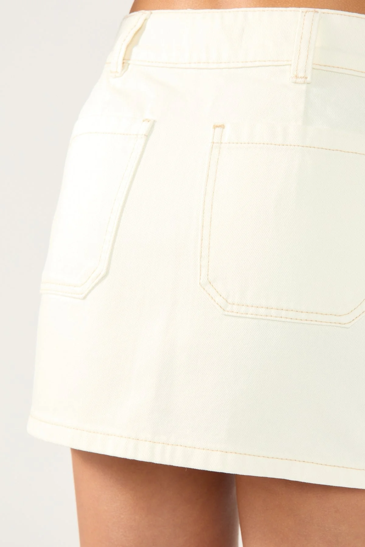 Perfect Stranger Mika Denim Mini Skirt Cream - Image 7