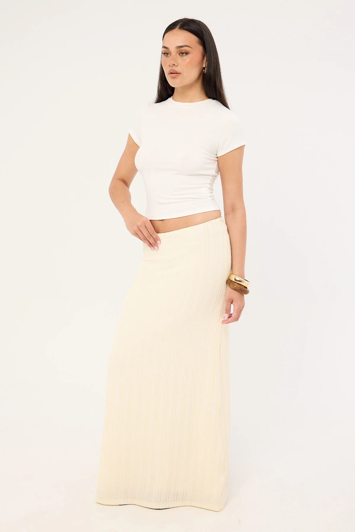 Perfect Stranger Noah Frill Maxi Skirt Butter - Image 4