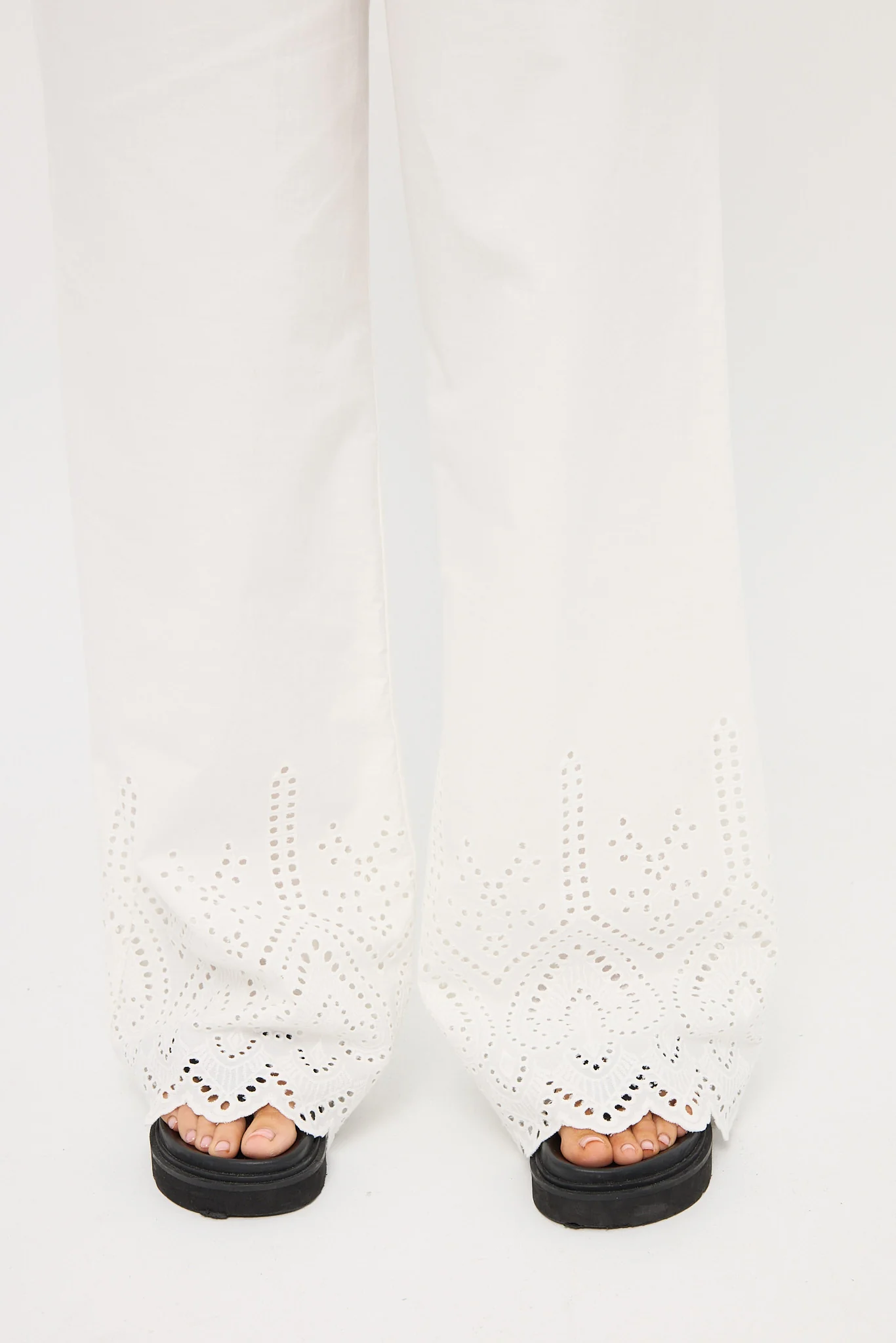 Perfect Stranger Novalee Broderie Straight Leg Pant White - Image 6