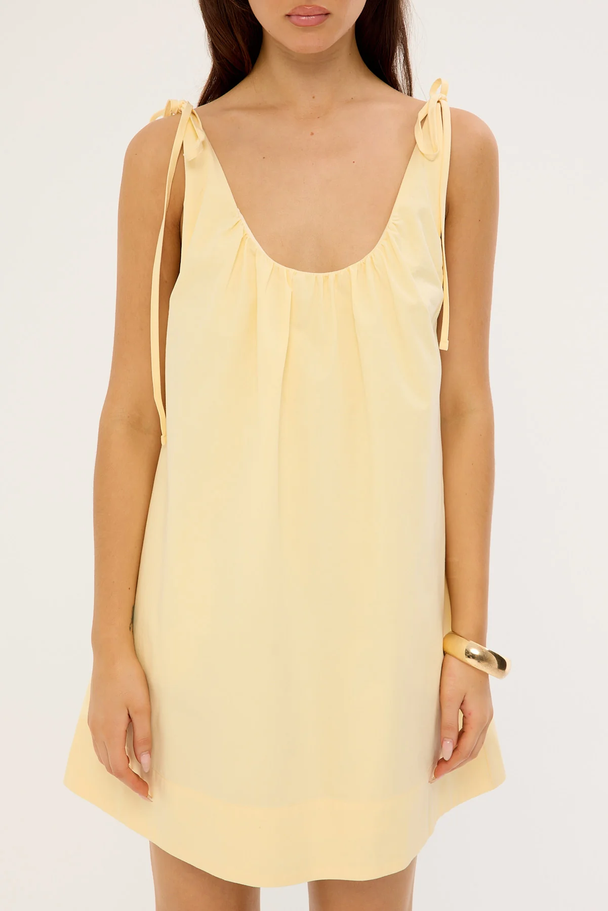 Perfect Stranger Penelope Tie Shoulder Mini Dress Butter - Image 6