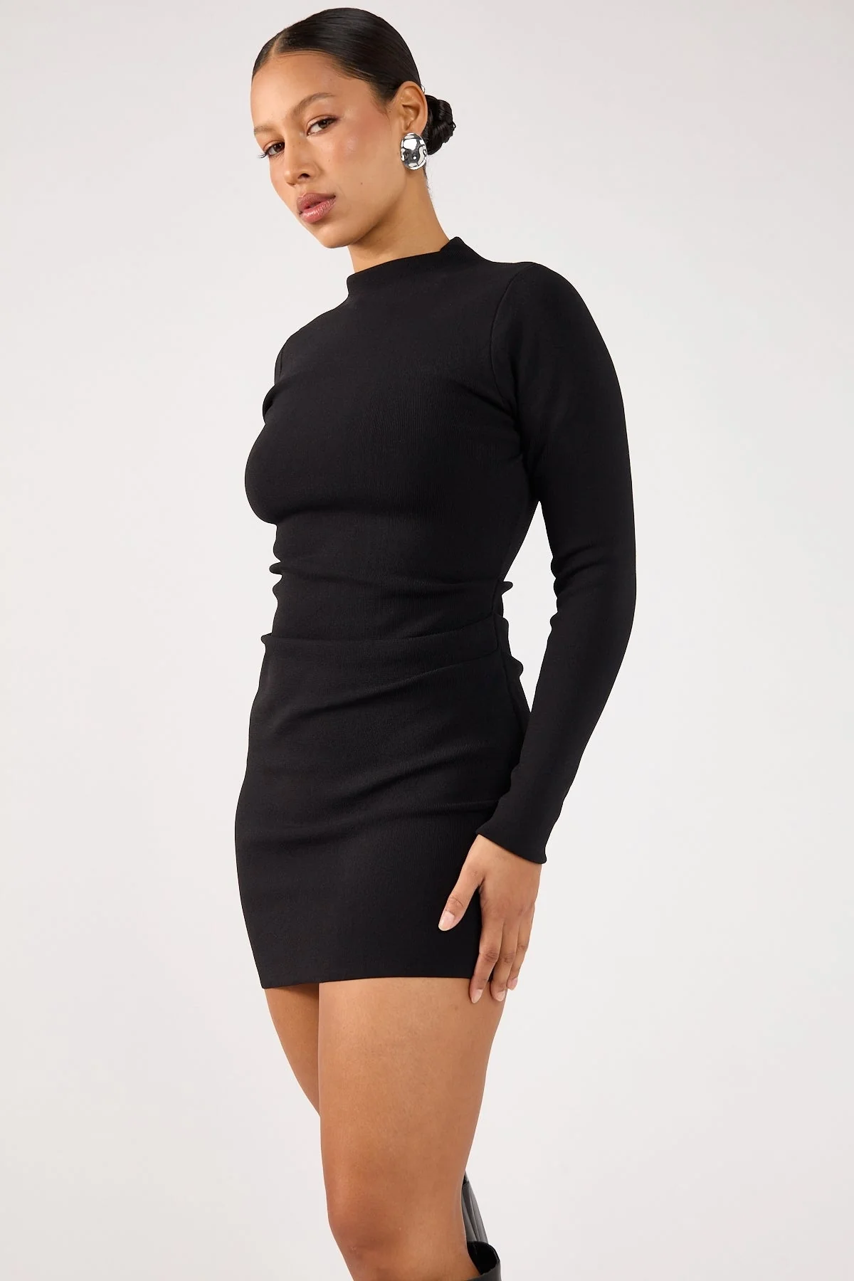 Perfect Stranger Rain Mini Dress Black - Image 6