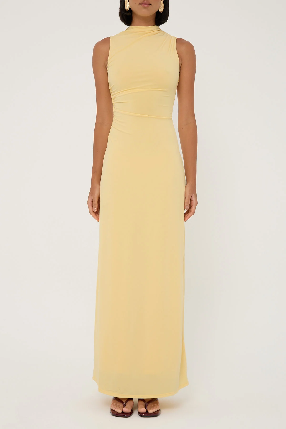 Perfect Stranger Rosewood High Neck Maxi Dress Lemon - Image 6