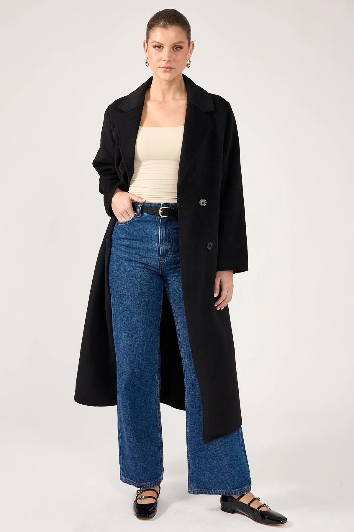 Perfect Stranger Scoop Neck Long Sleeve Top Nude - Image 3