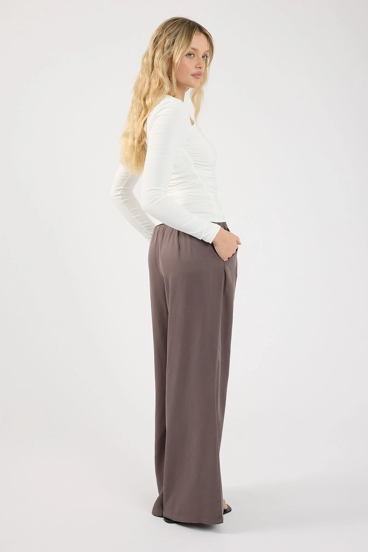 Perfect Stranger Twilight Elastic Wide Leg Pants Charcoal - Image 5