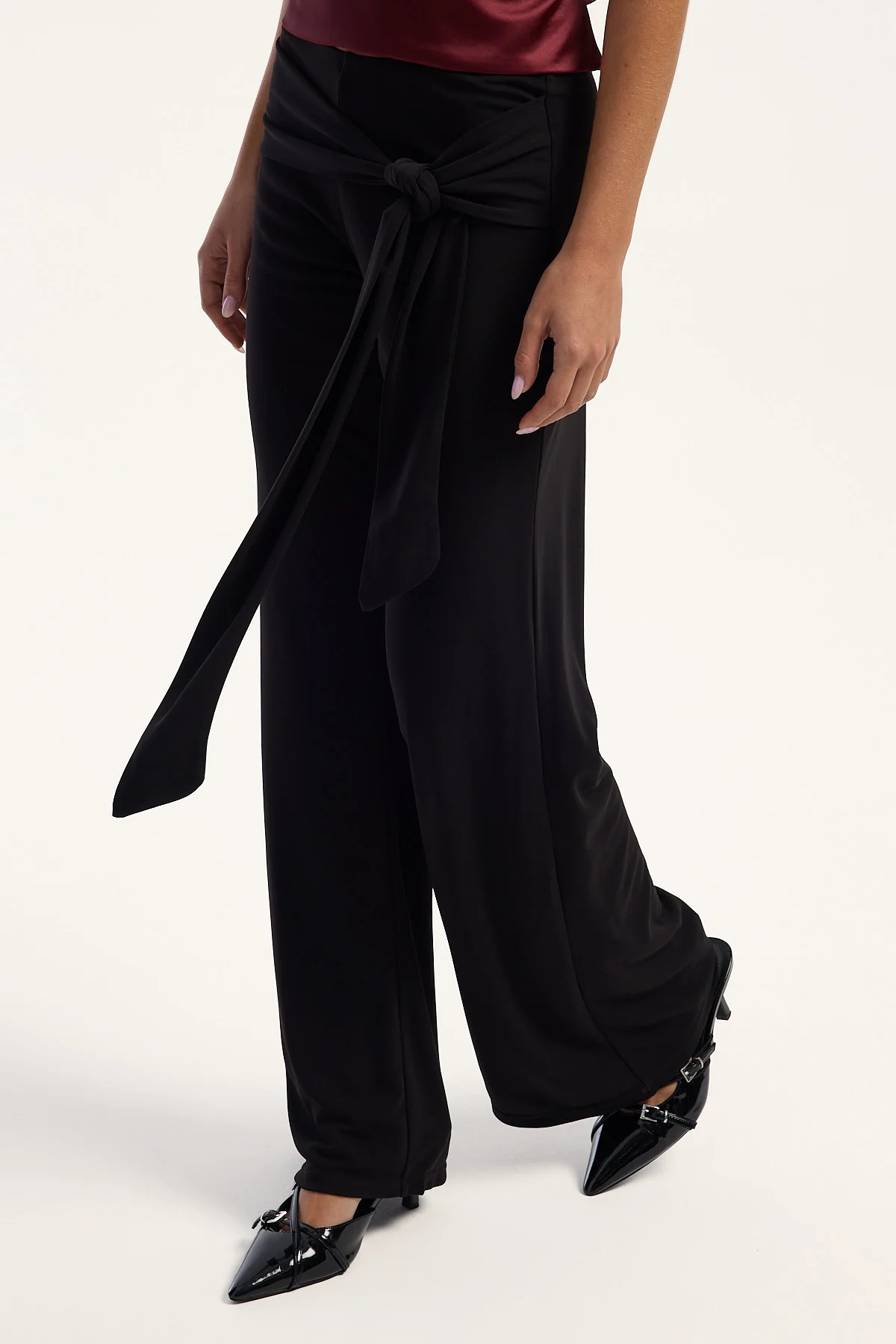 Perfect Stranger Vienna Front Tie Pants Black - Image 3