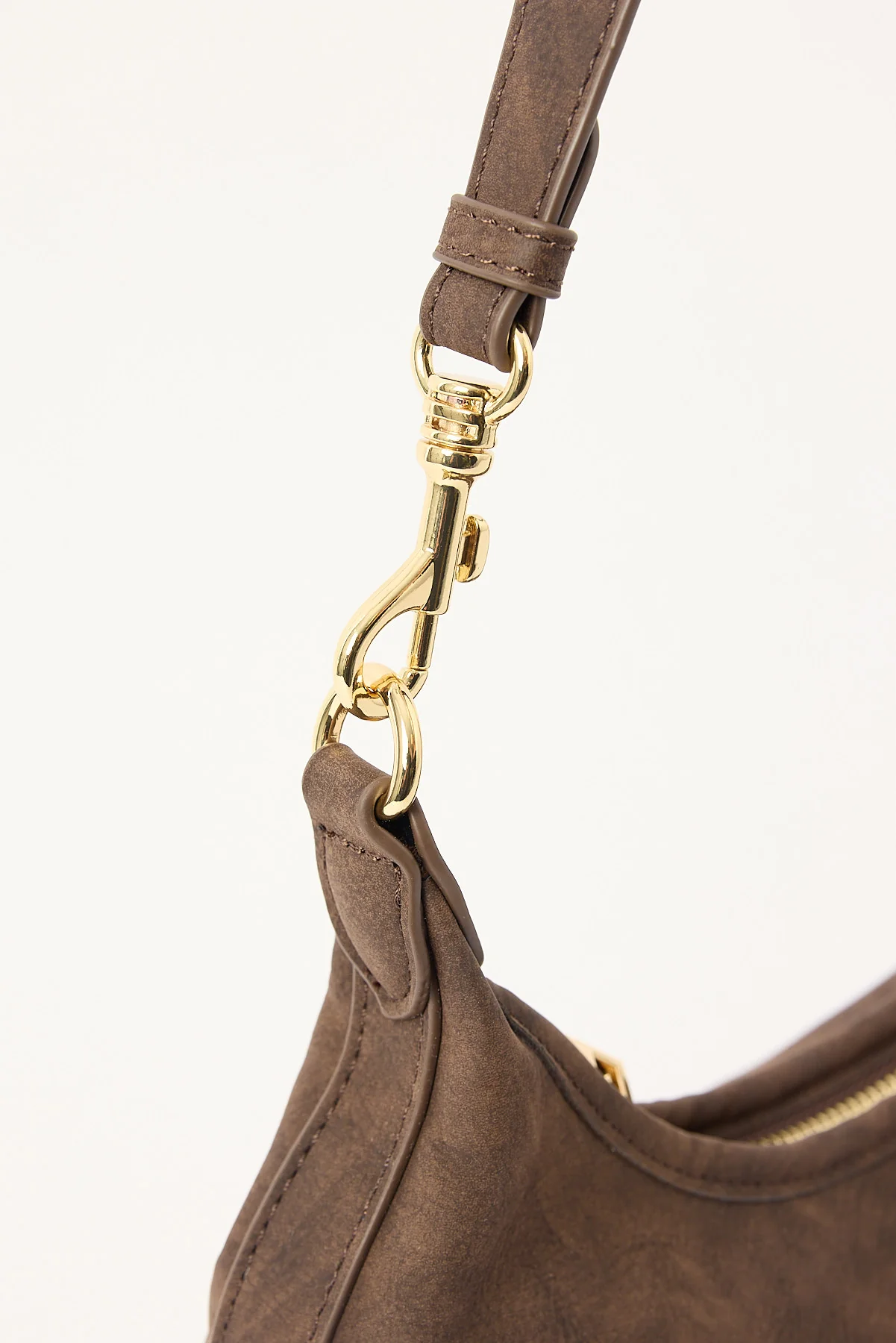 Peta + Jain Peach Shoulder Bag Choc Suede PU - Image 3