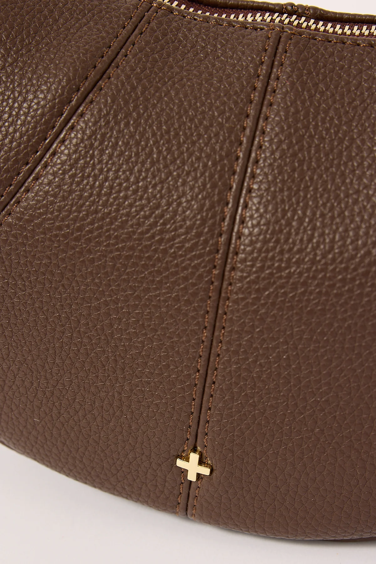 Peta + Jain Tatum Shoulder Bag Choc Pebble/Gold - Image 2
