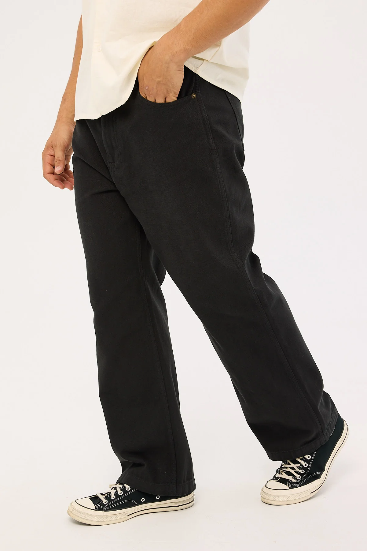 Rolla's Big Boss Canvas Pant Washed Black - Image 3