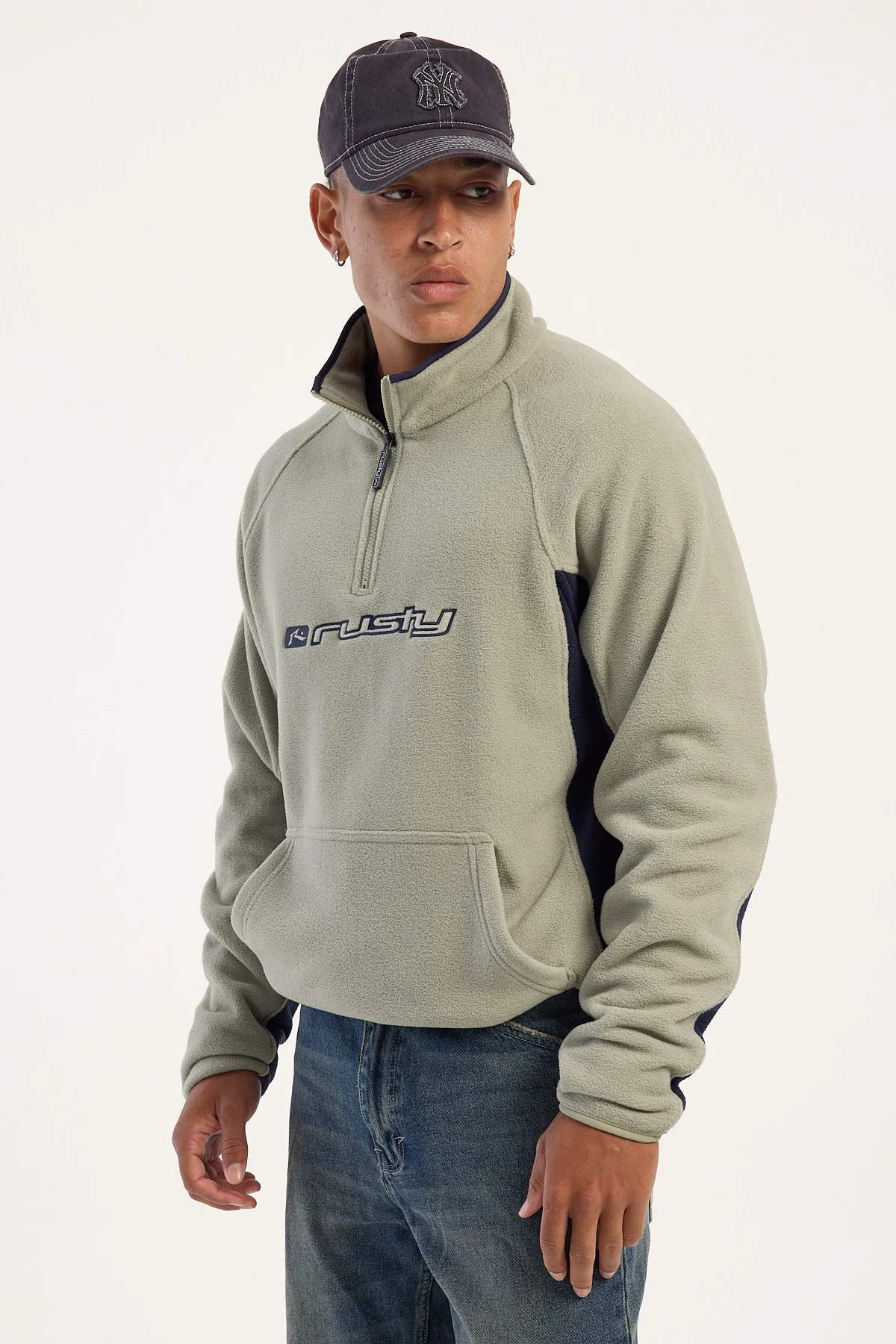 Rusty Blizzard Quarter Zip Polar Fleece Abbey Stone - Image 4
