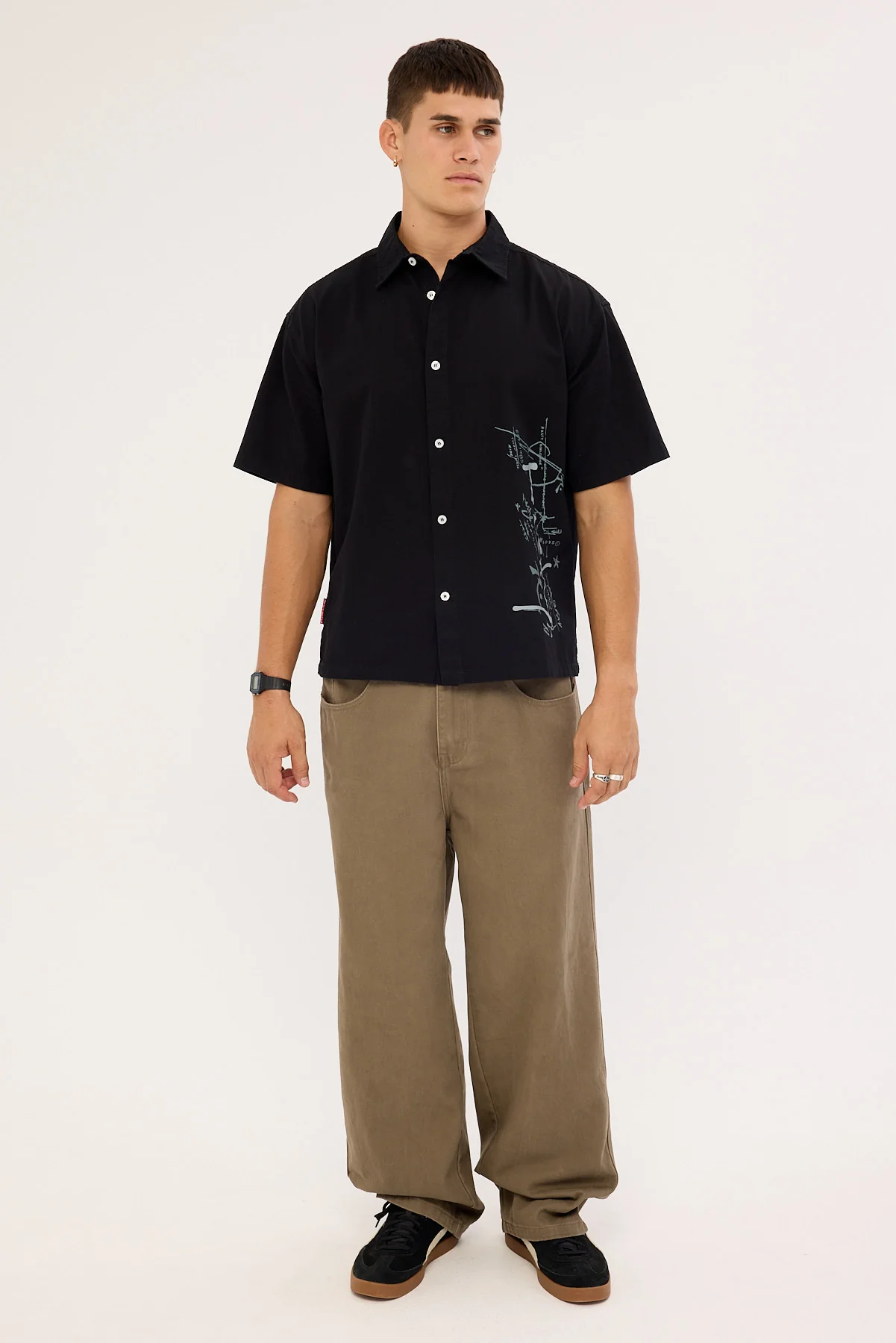 Rusty Crisis Cropped Shirt Black - Image 2