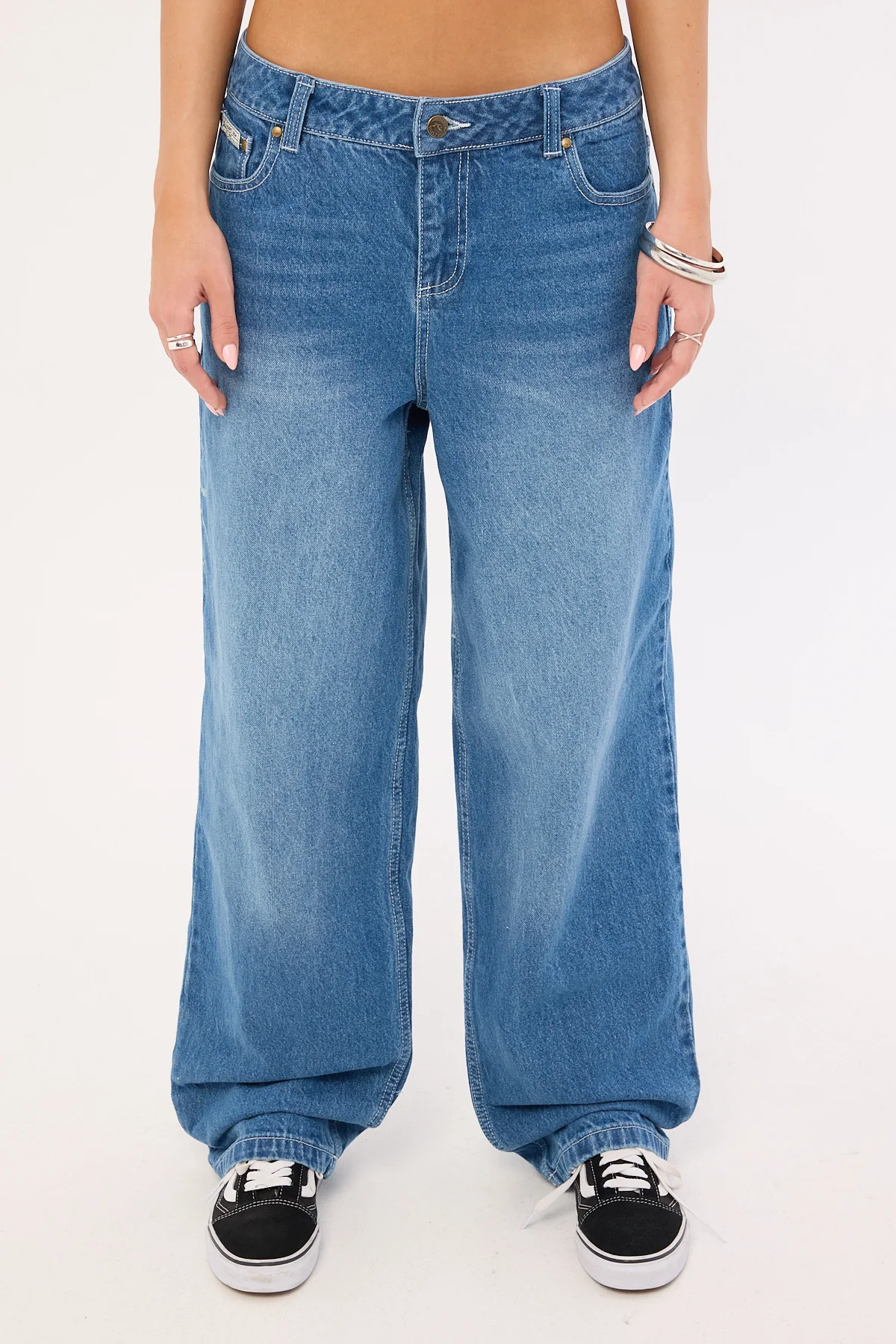 Rusty He Ghosted Bethany Baggy Low Rise Jeans Blasted Middy Blue - Image 9