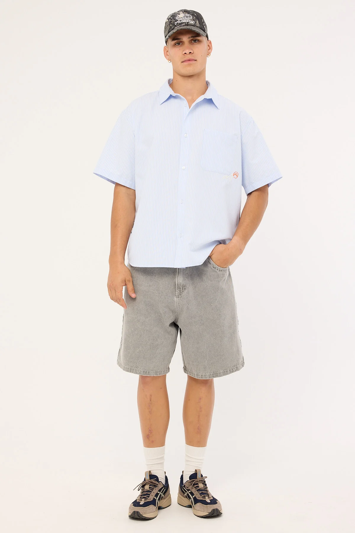 Rusty Hoodus Pinstripe Shirt Sky Blue - Image 5