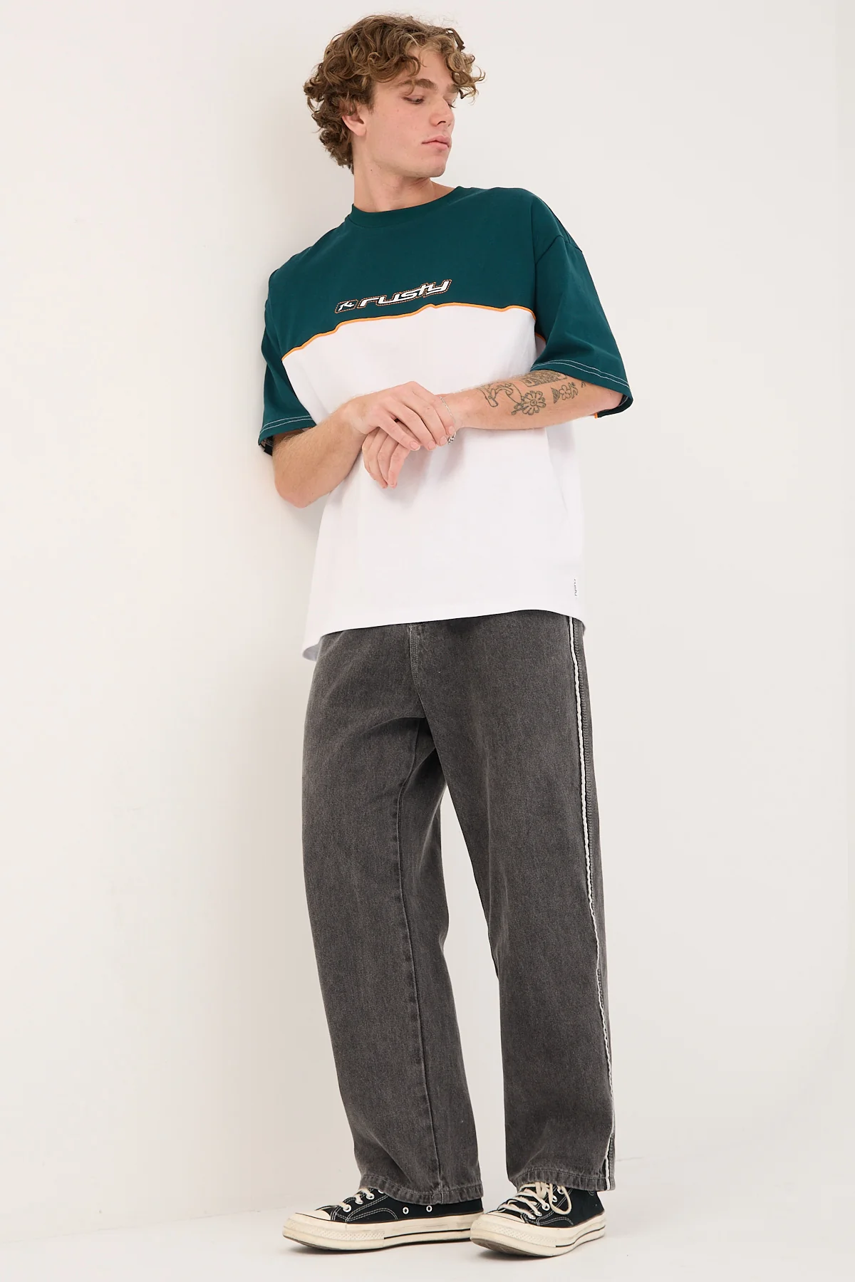 Rusty Infinity 3.0 Heavy Tee White/Deep Teal