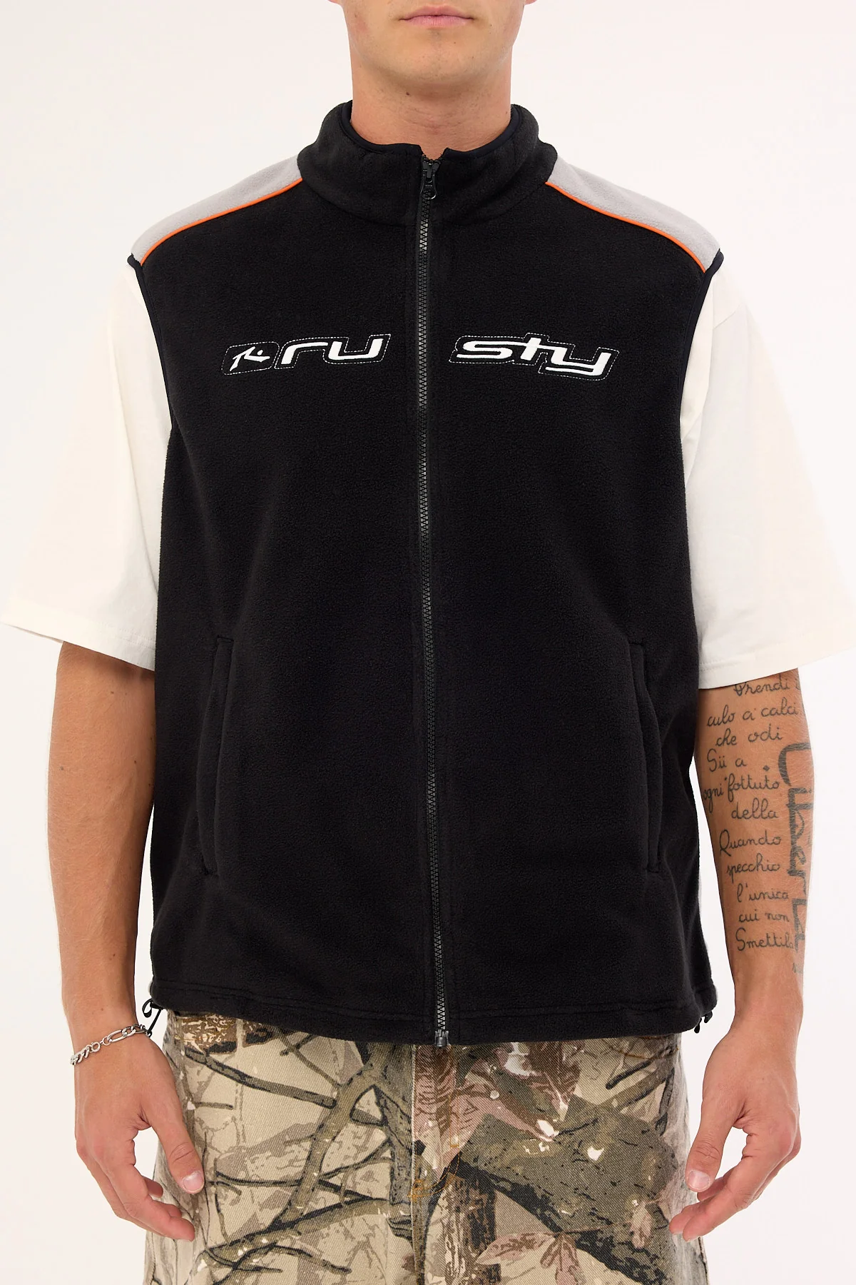 Rusty Mr. Fresh Polar Fleece Vest Black - Image 11