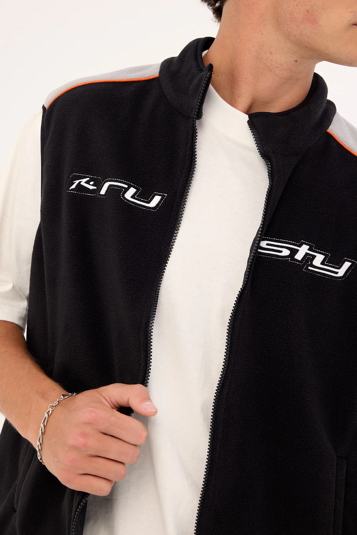 Rusty Mr. Fresh Polar Fleece Vest Black - Image 6