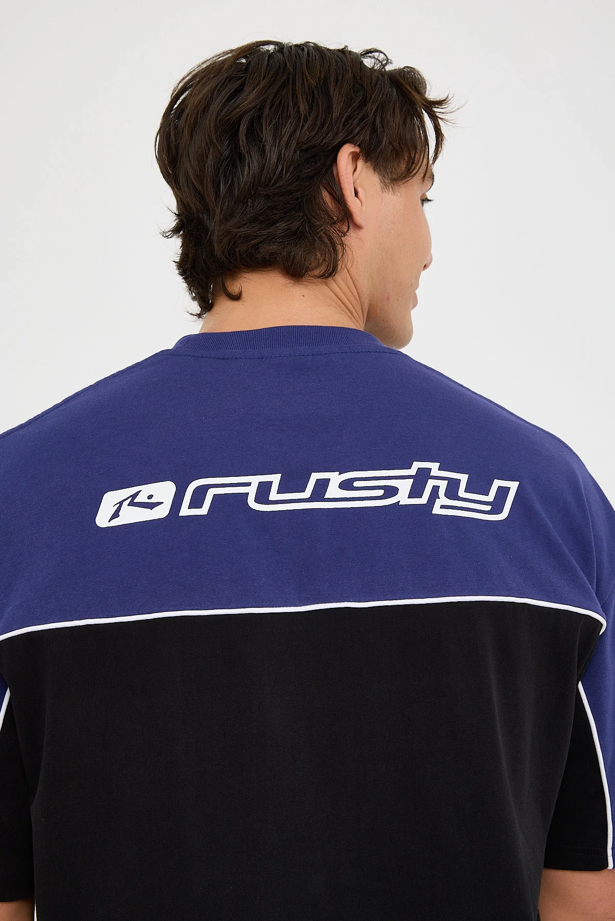 Rusty Oblivion 2.0 Heavy Short Sleeve Tee Black/Atlantic Blue - Image 6