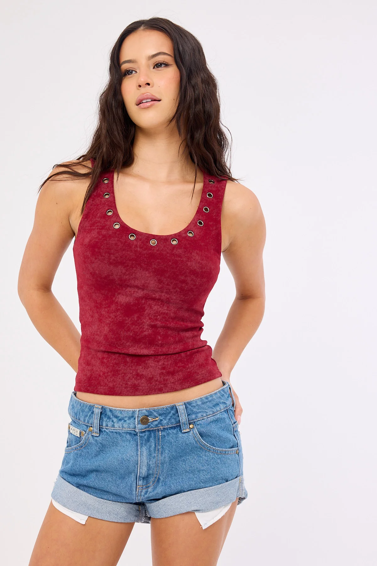 Rusty Pheonix Low Rise Denim Mini Short Middy Blue - Image 2