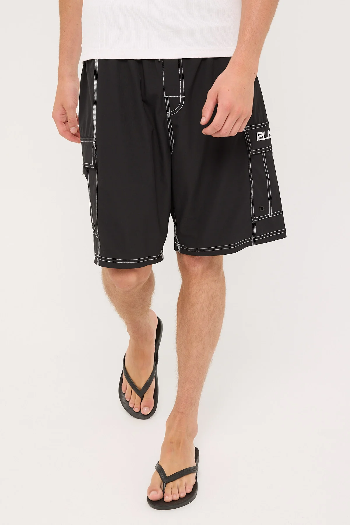 Rusty Pick Pocket Elastic Waist Boardshort Black - Image 2