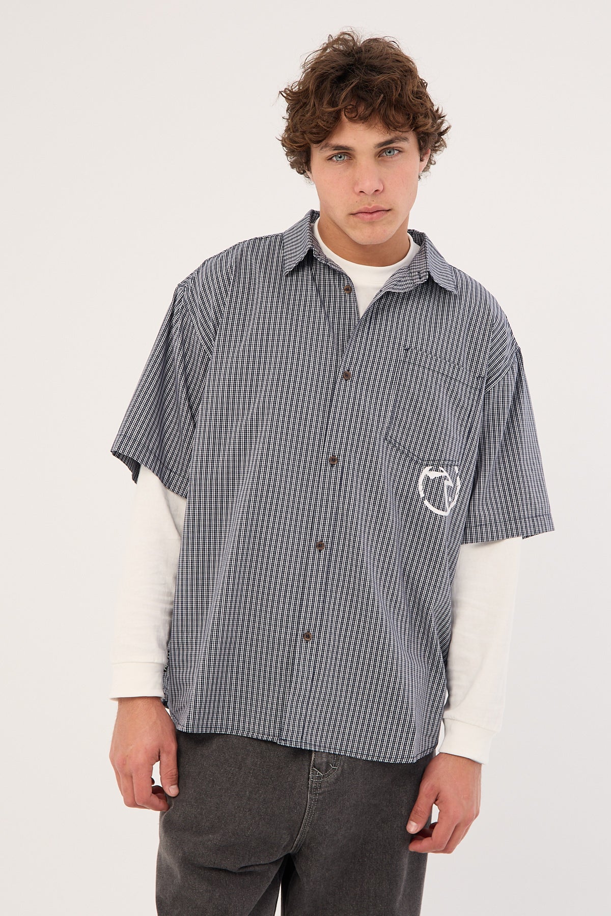 Rusty Resno Recon Shirt Navy Blue - Image 5