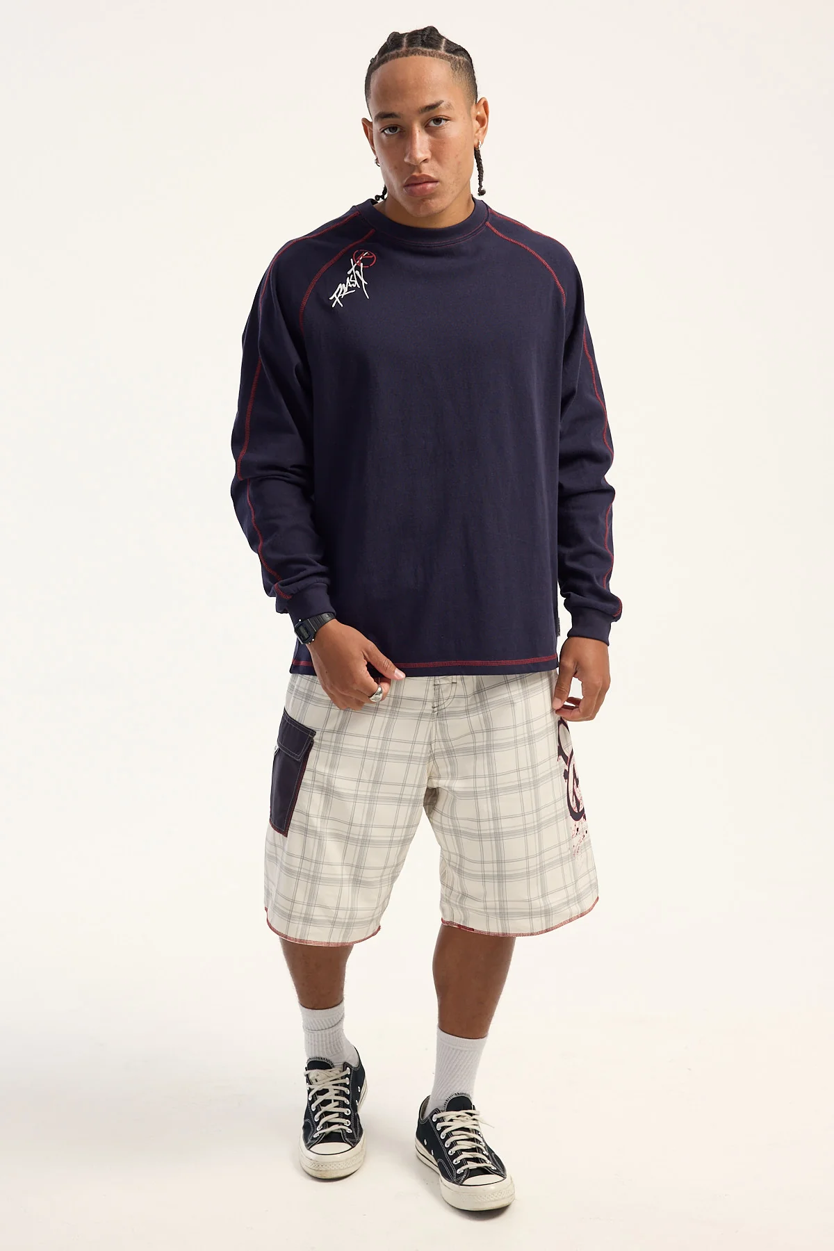 Rusty Scribbla Fixed Waist Boardshort Cream