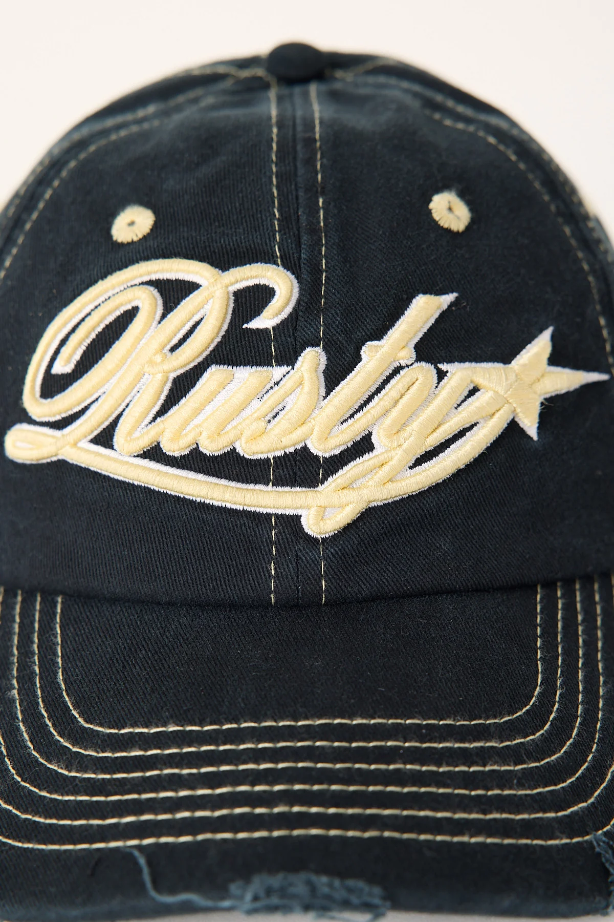 Rusty Star Struck 6 Panel Cap Washed Black - Image 2
