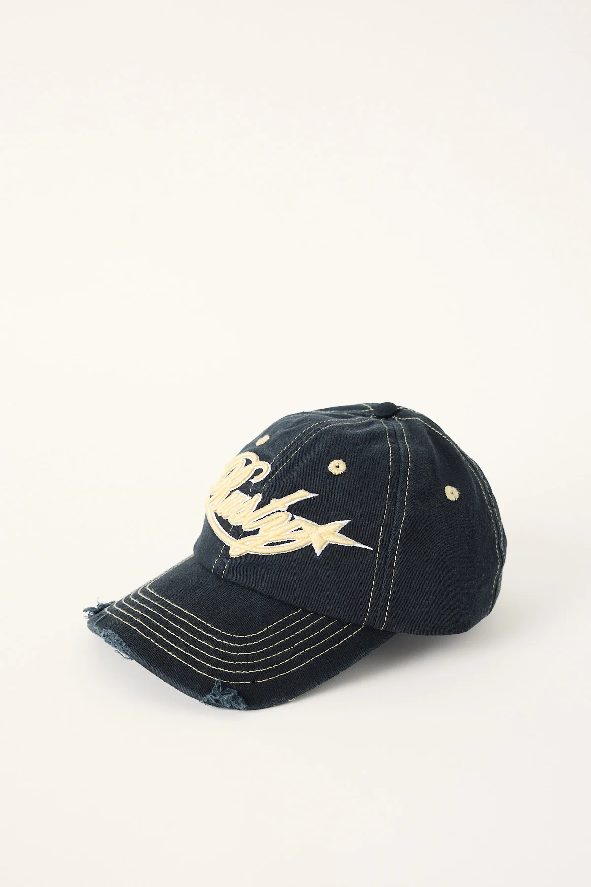 Rusty Star Struck 6 Panel Cap Washed Black - Image 3