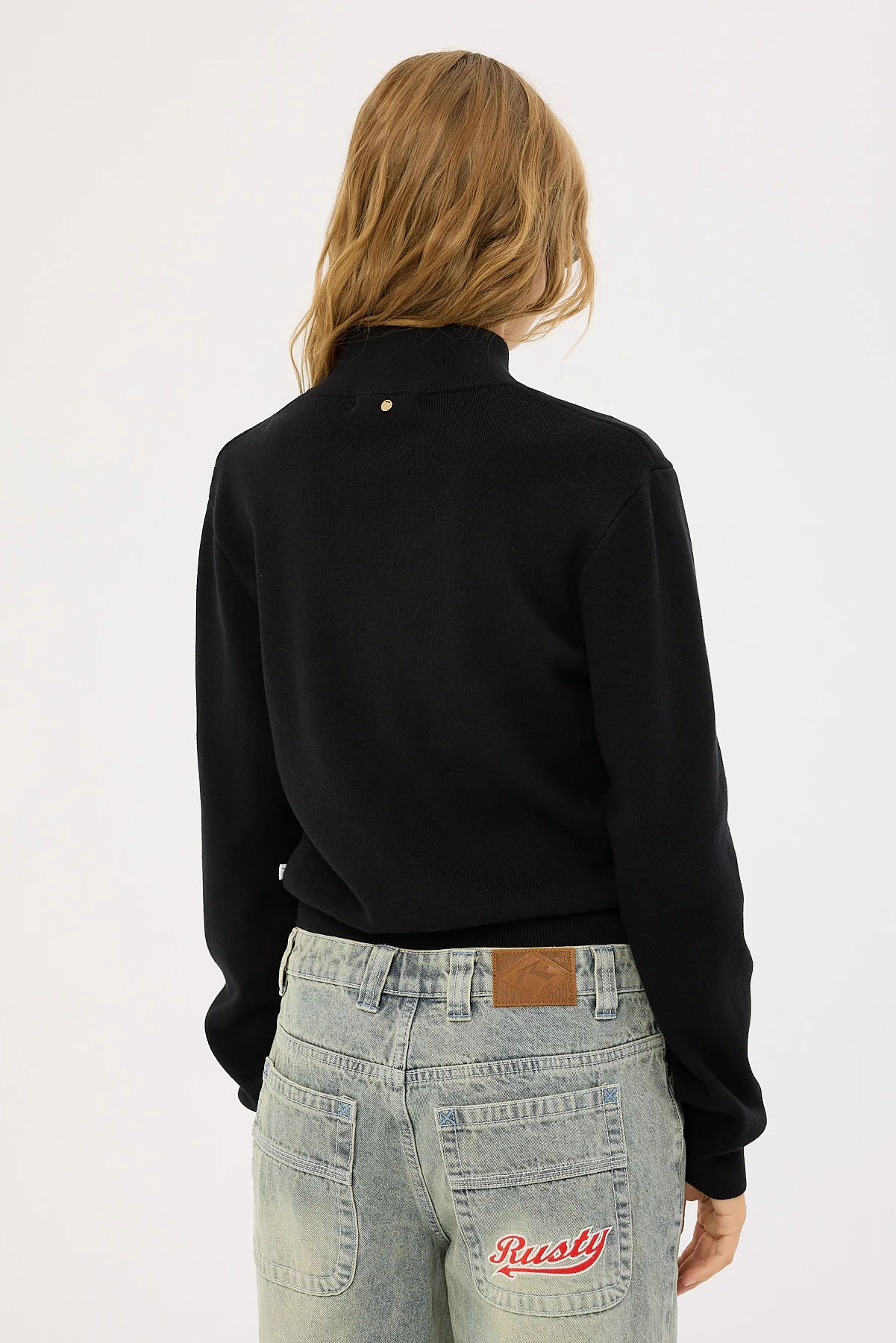 Rusty Sundial Zip Through Skimmer Knit Black - Image 5