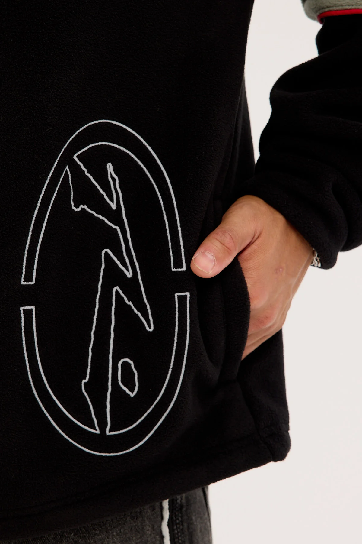 Rusty Tectonic Quarter Zip Polar Fleece Black - Image 5
