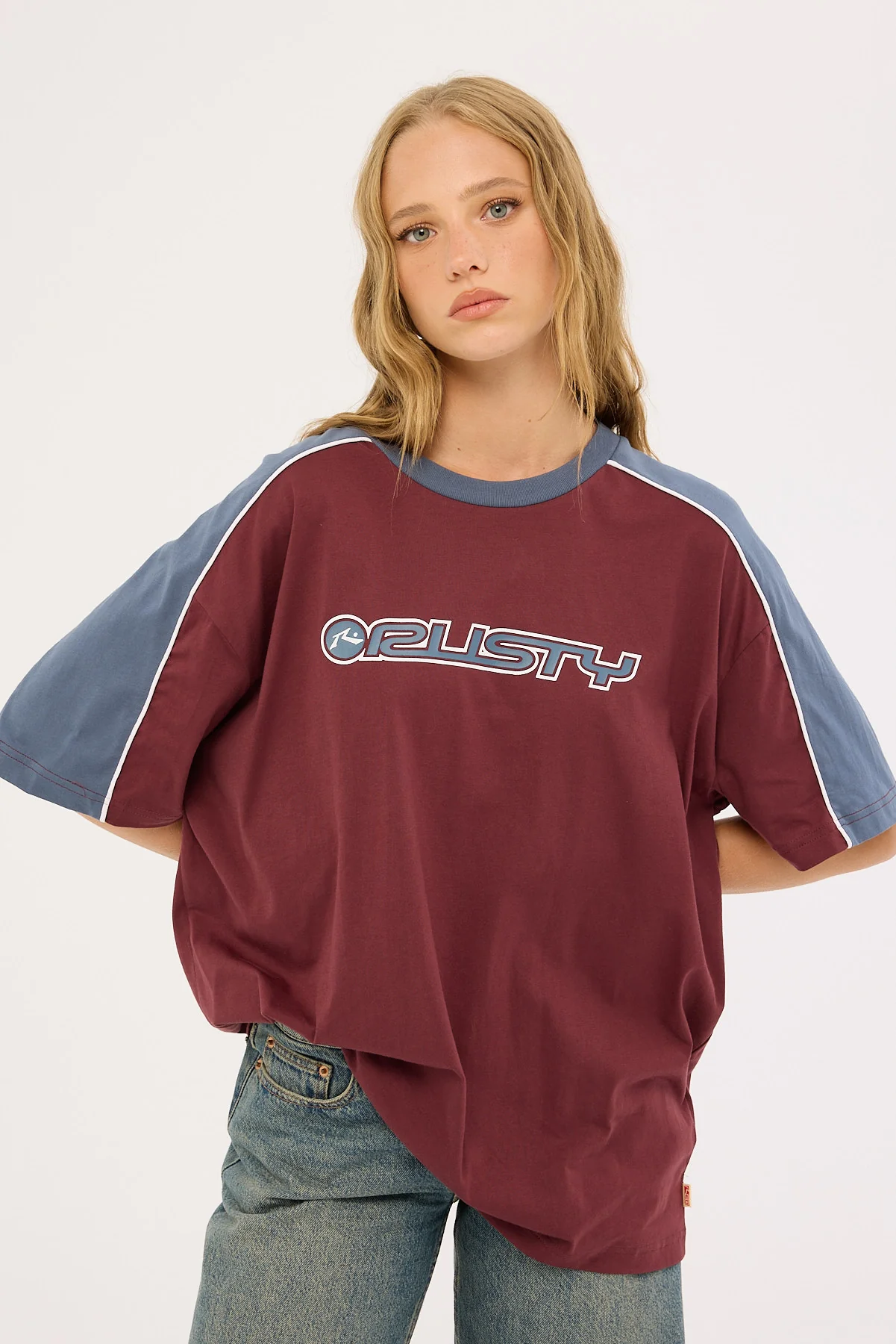 Rusty Timmy Target Oversize Tee Cranberry - Image 2