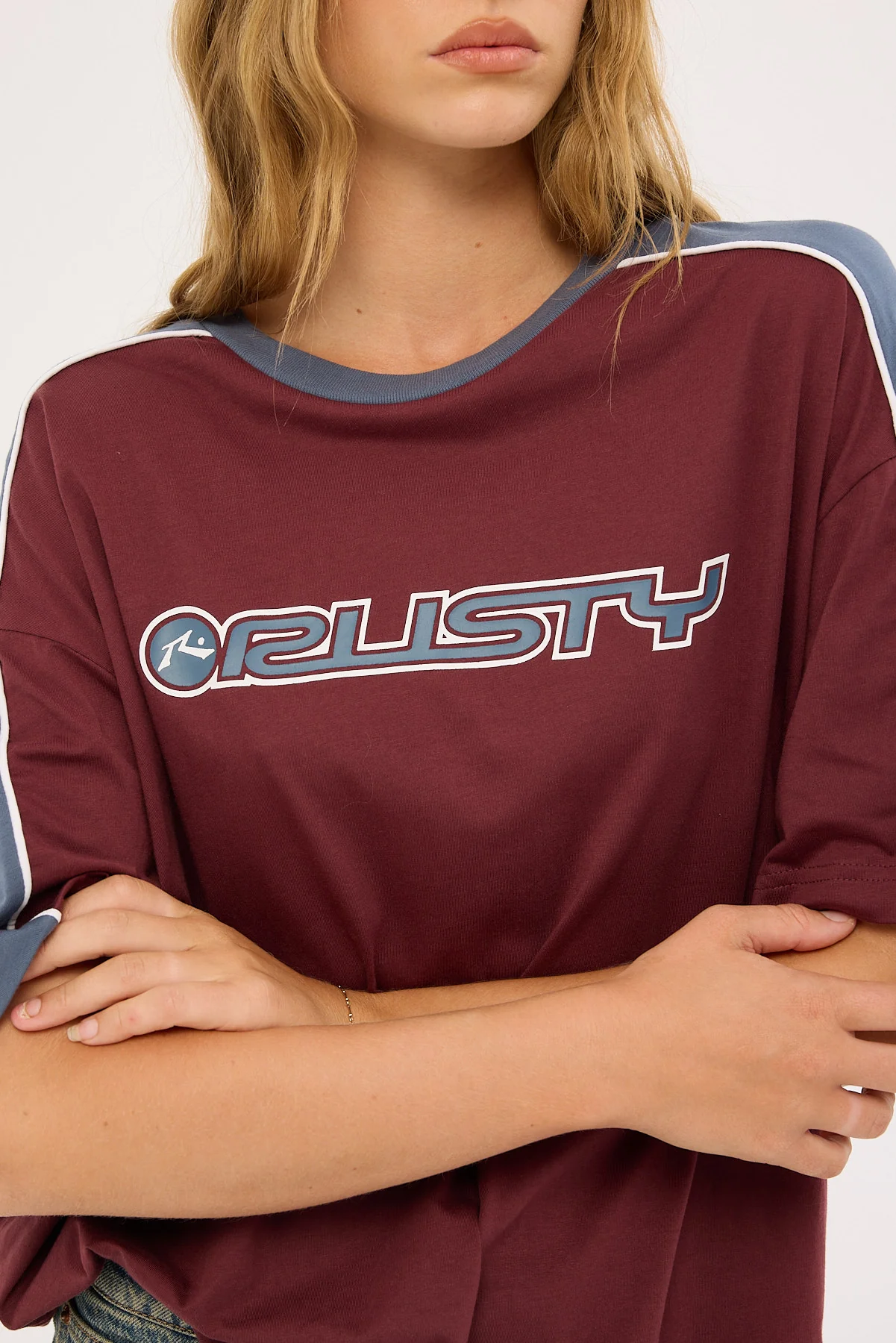 Rusty Timmy Target Oversize Tee Cranberry - Image 3