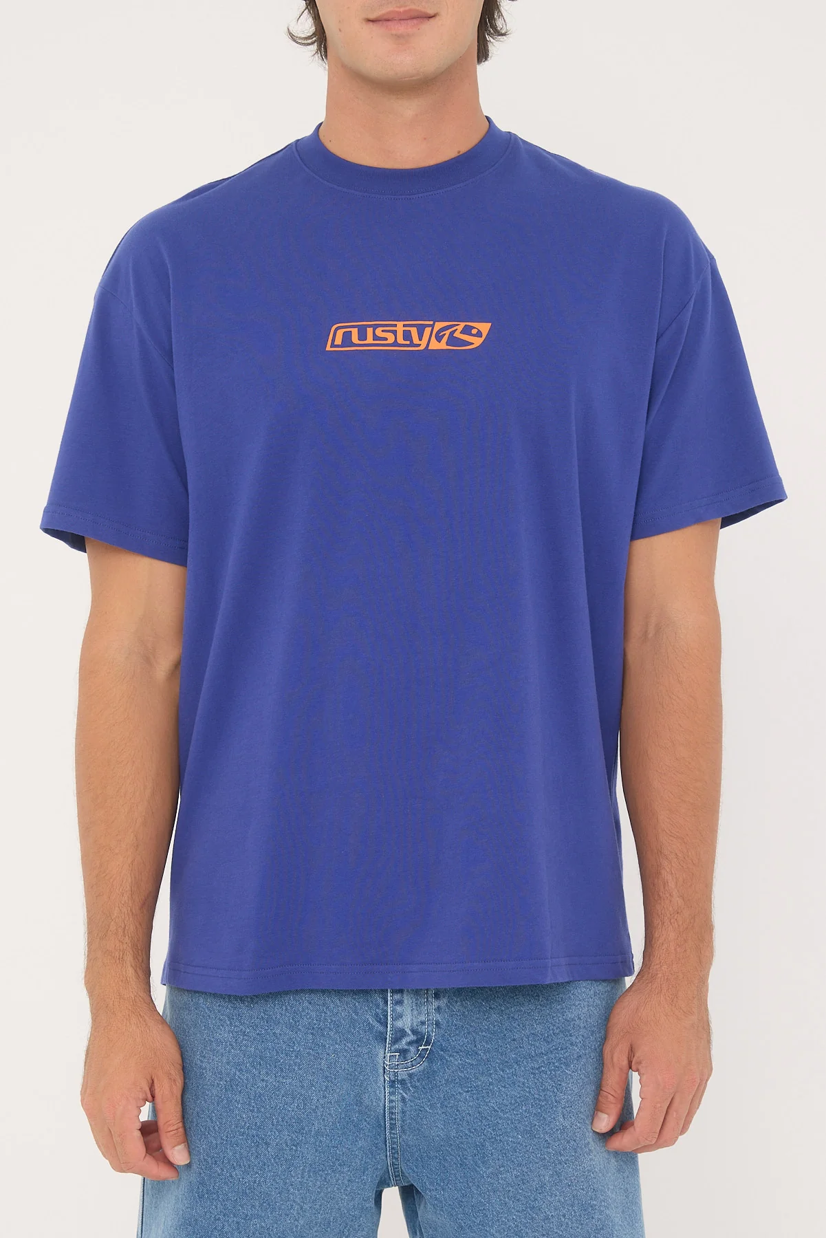 Rusty V8 Short Sleeve Tee Blue - Image 6